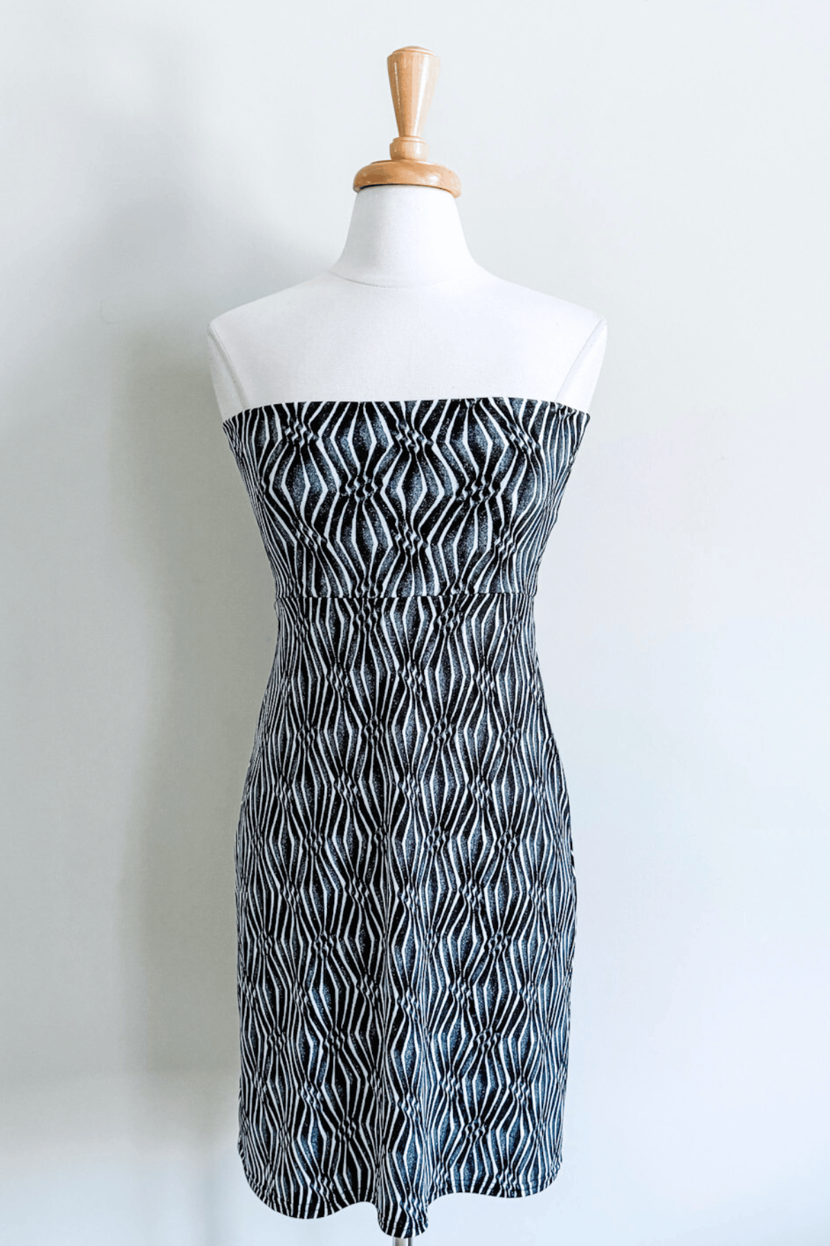 Slip Skirt in Charcoal Ikat Print