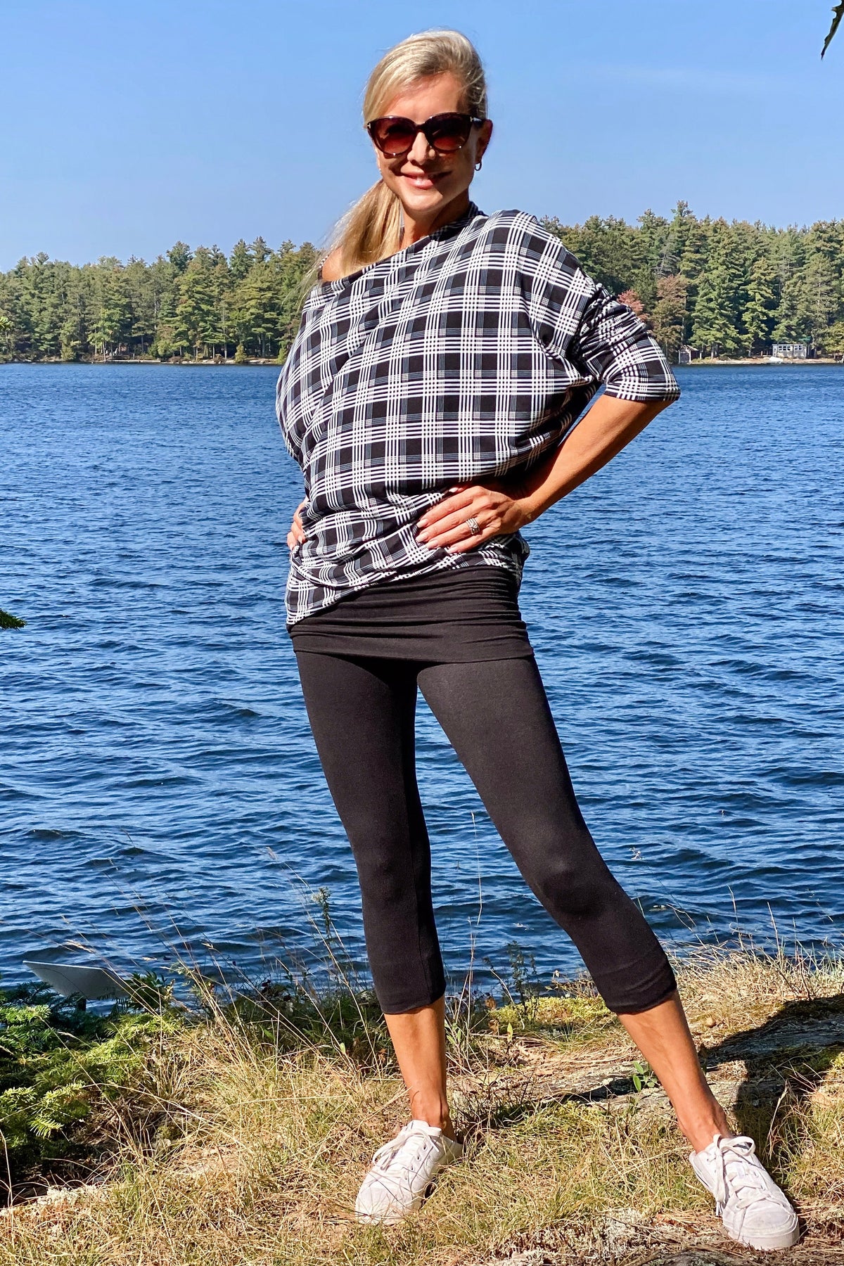 Explore More Sweatshirt in Black White Plaid Fall 2023 Collection from Diane Kroe