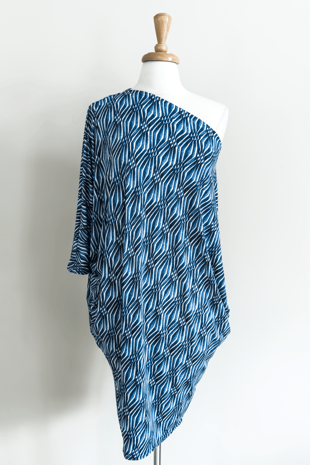 Diane Kroe Origami Dress in Blue Ikat