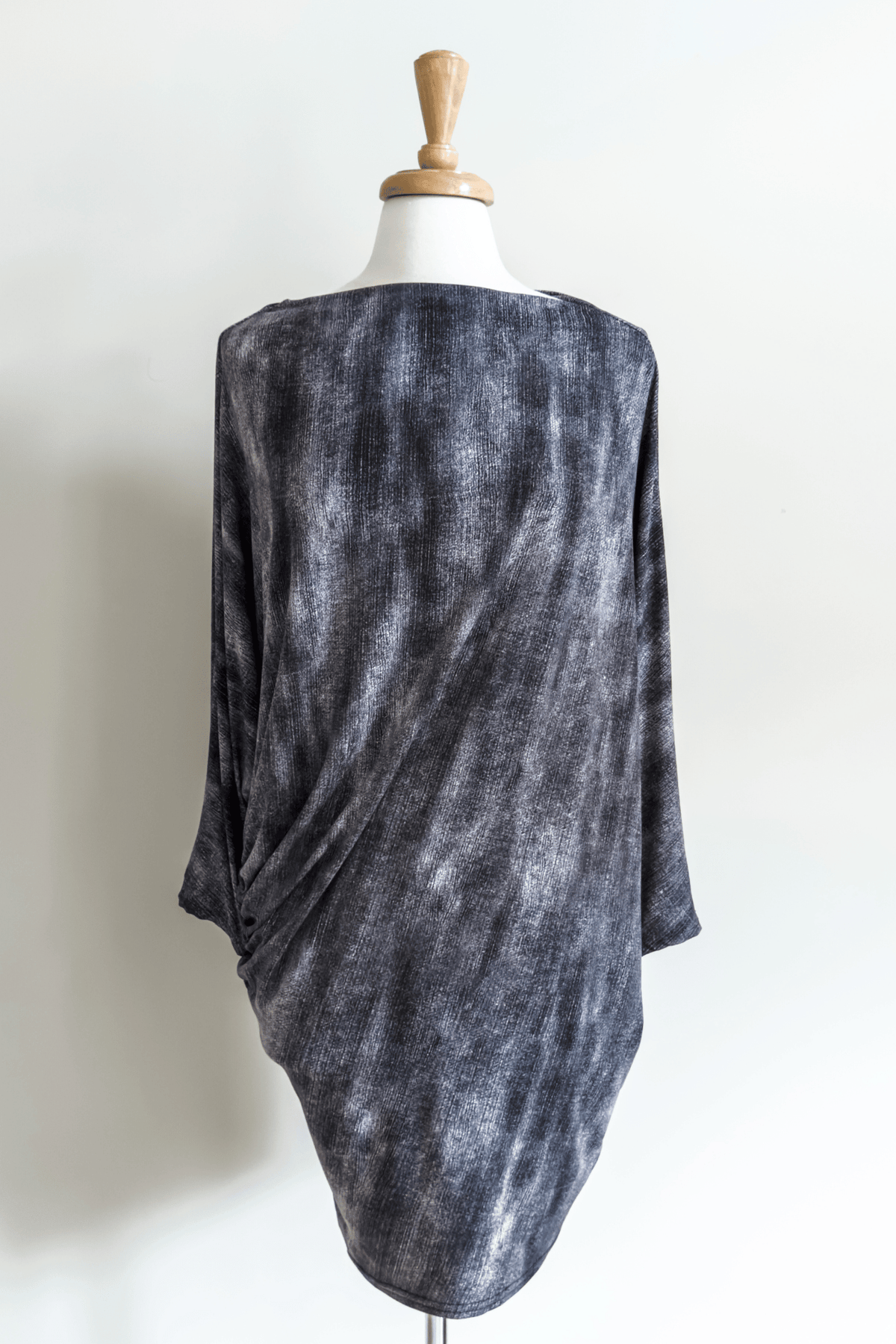 Diane Kroe Origami Dress in Charcoal Distressed