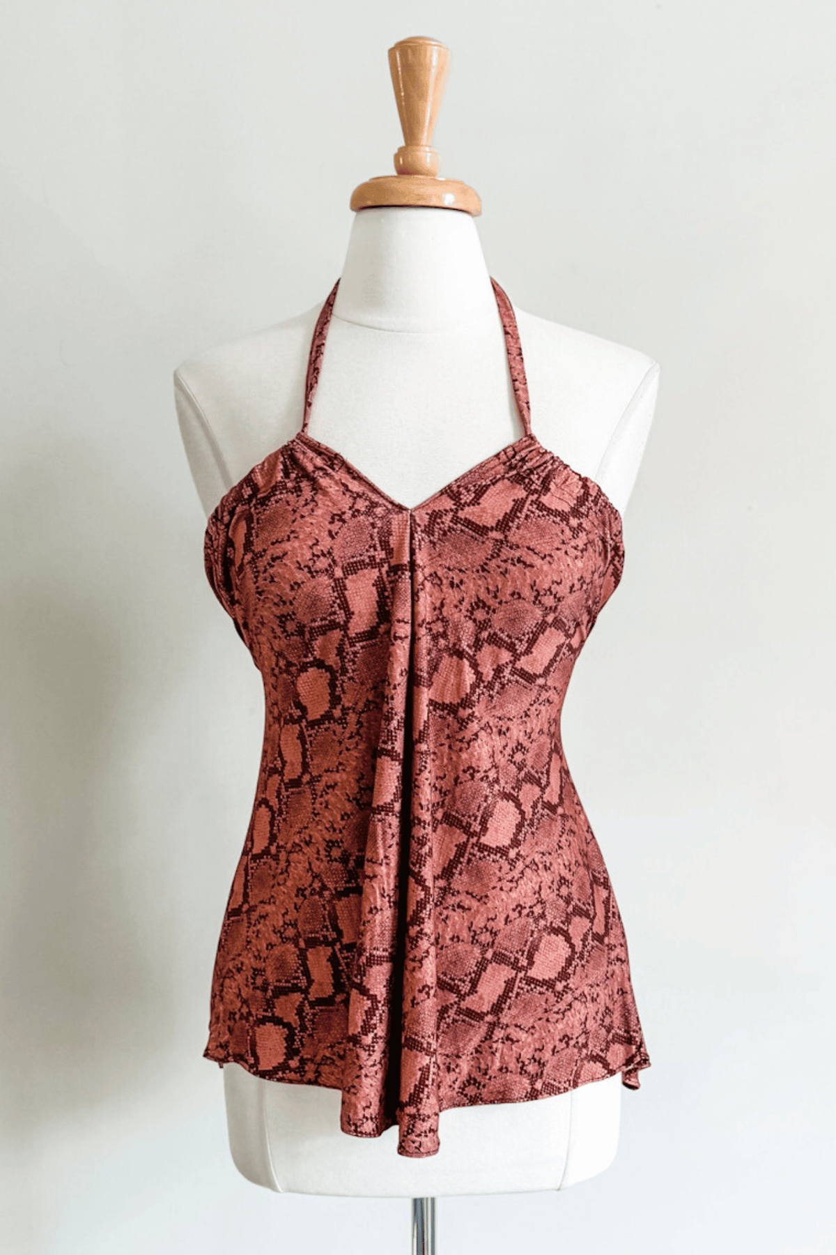 Evermore Top in Clay Snake EcoVero print