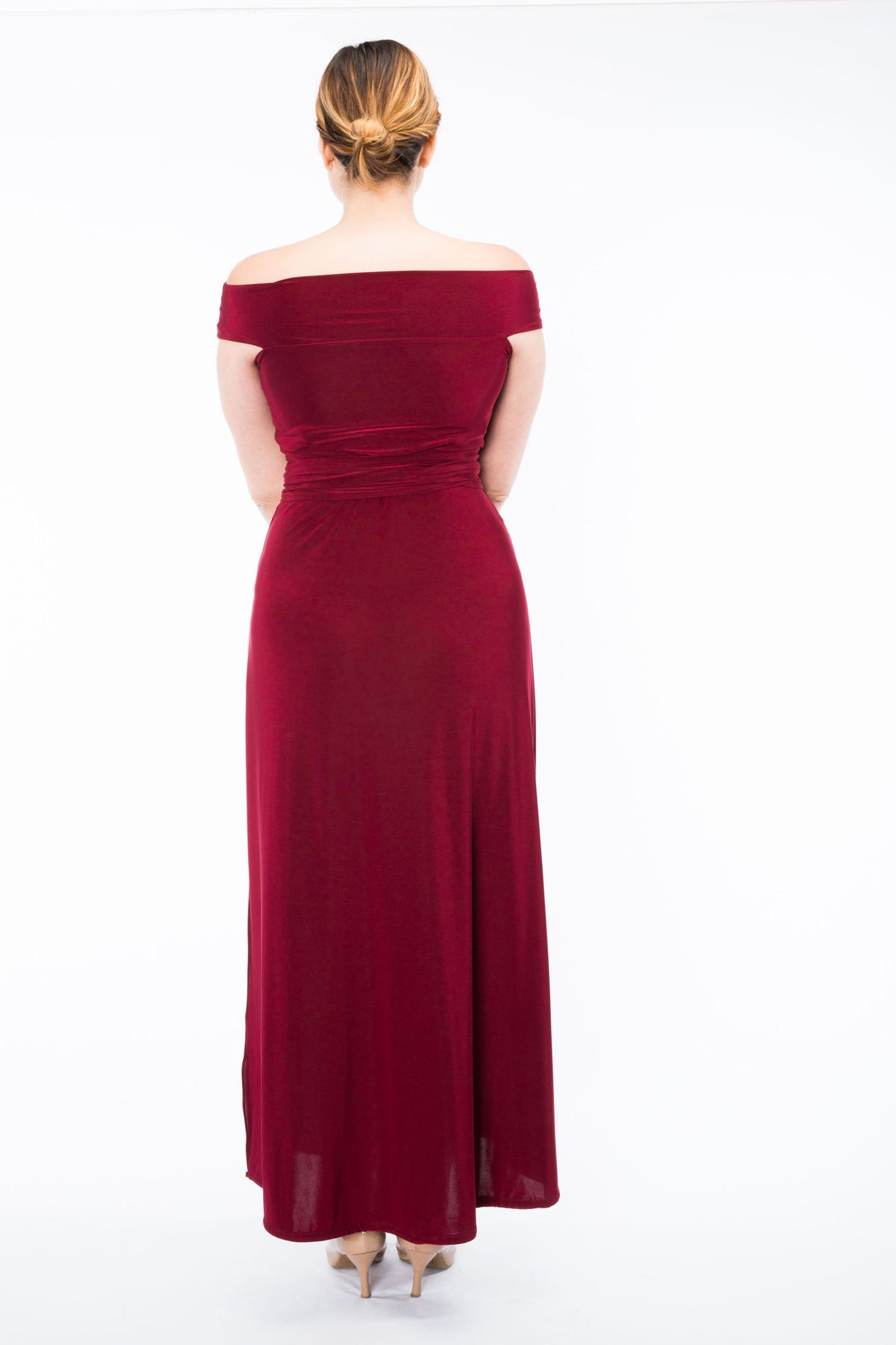 Diane Kroe Convertible Holiday Maxi Dress back view full size