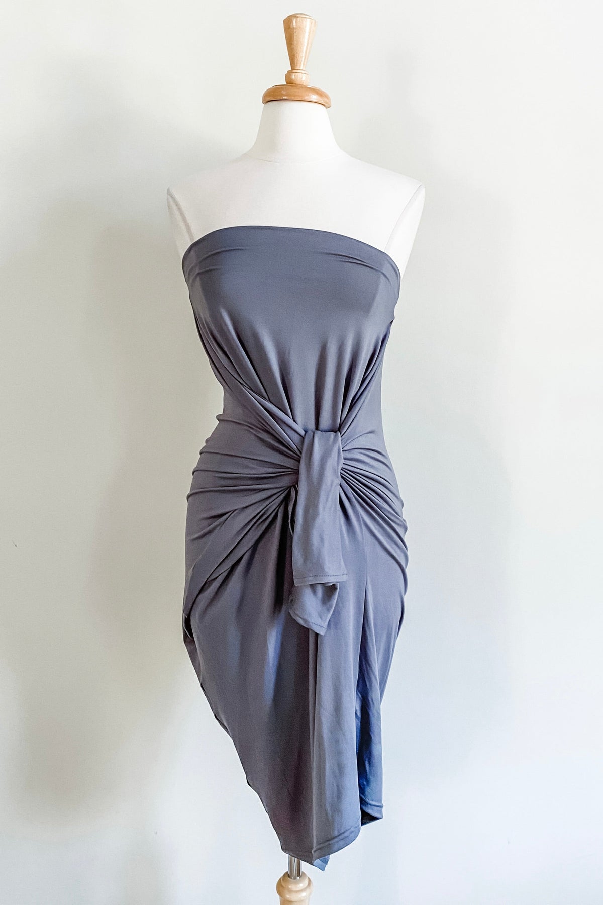 Diane Kroe Origami Dress (Slate) - The Classic Capsule Collection