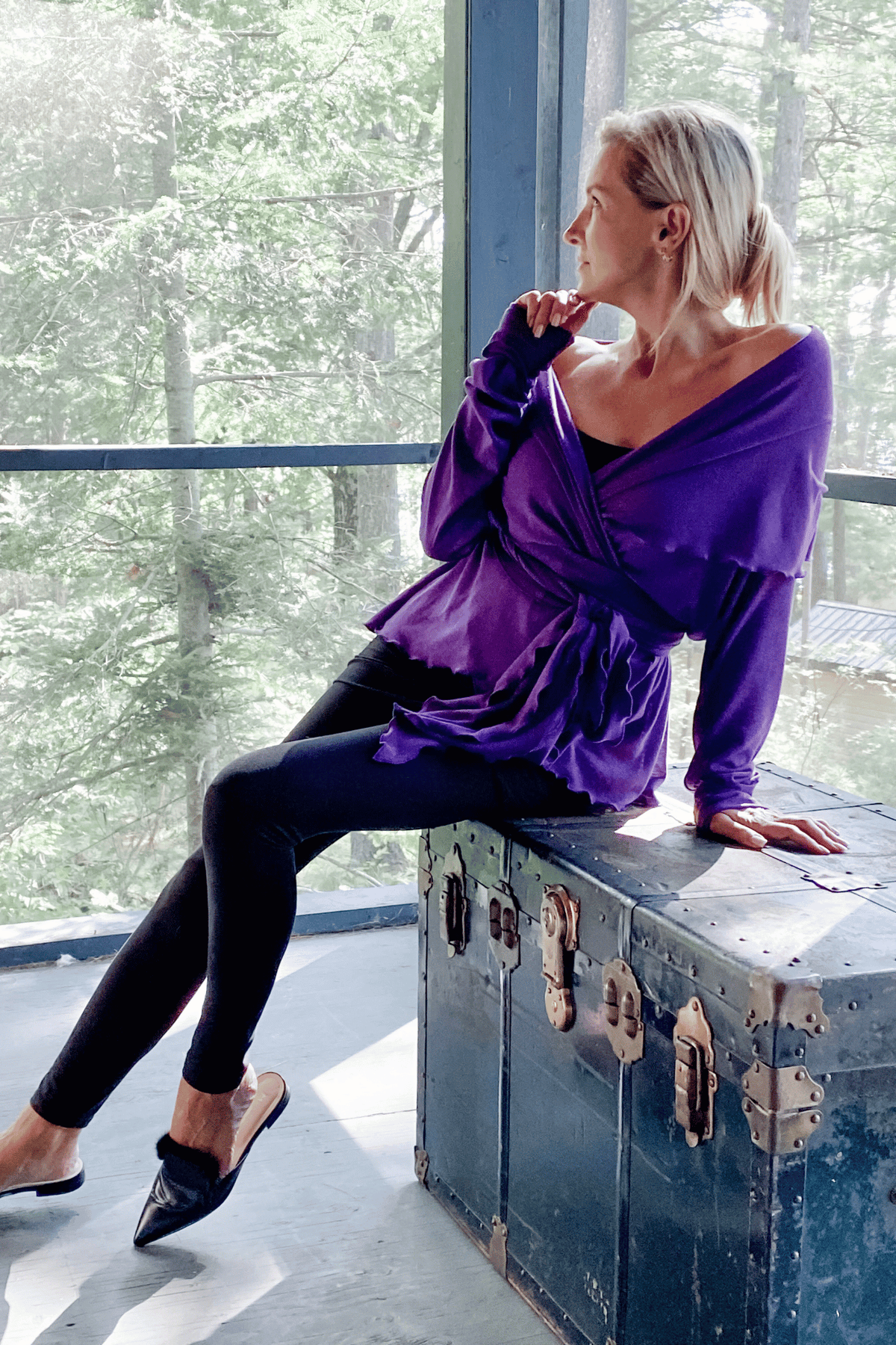 Infinity Flow Travel Cardigan in Purple color from Diane Kroe