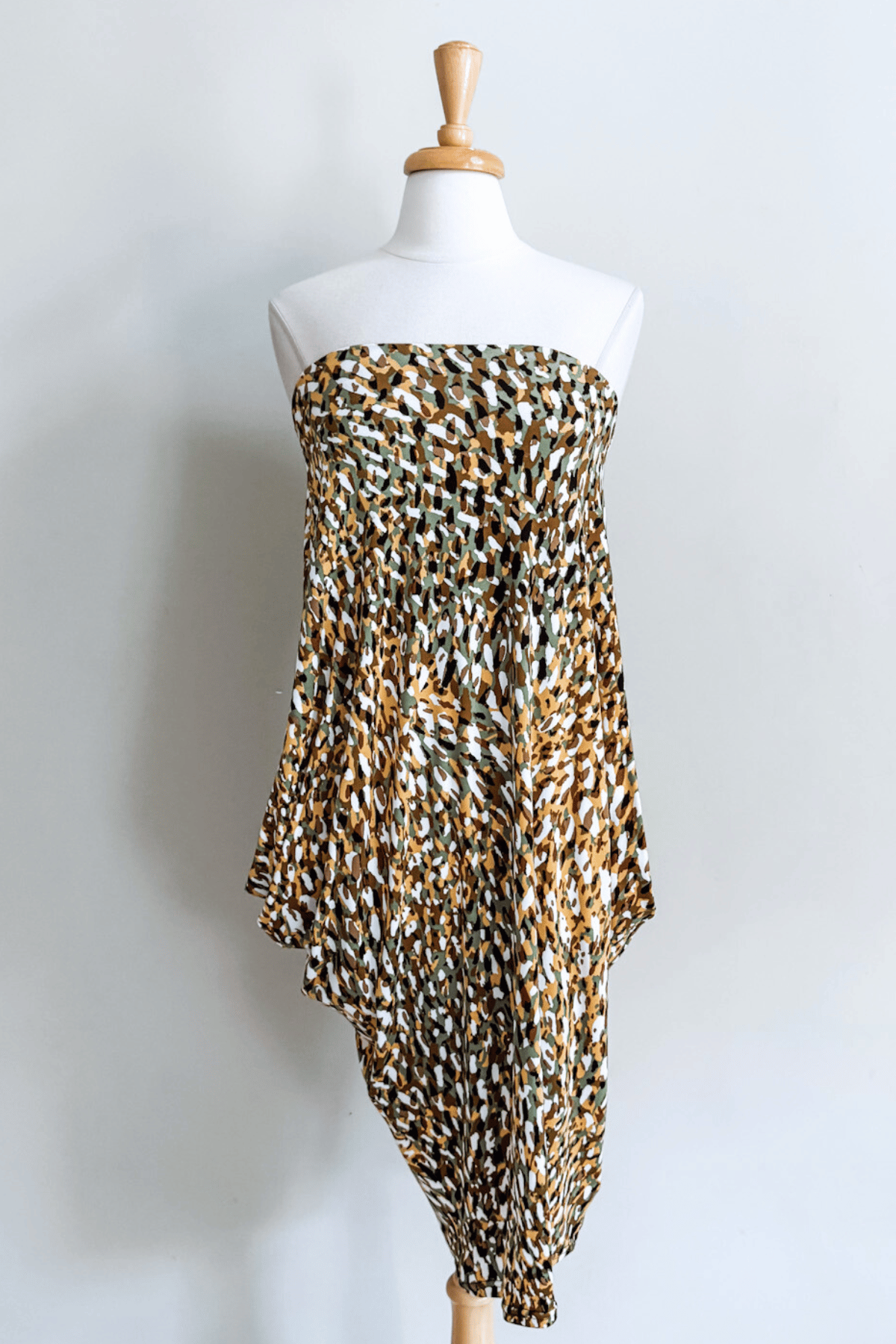 Origami Dress in Kaleidoscope Olive print from Diane Kroe 