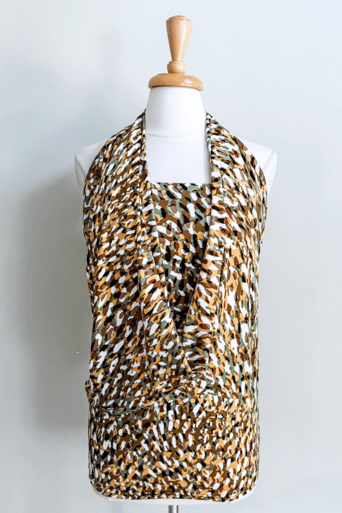 Origami Dress in Kaleidoscope Olive print from Diane Kroe 