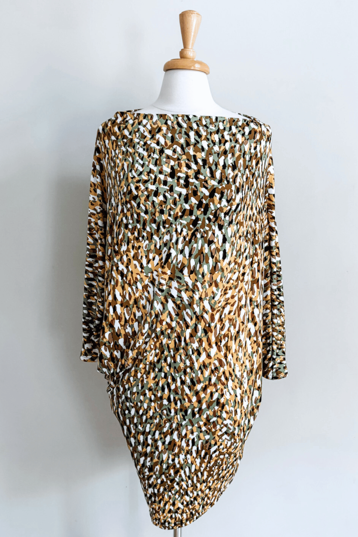 Origami Dress in Kaleidoscope Olive print from Diane Kroe 