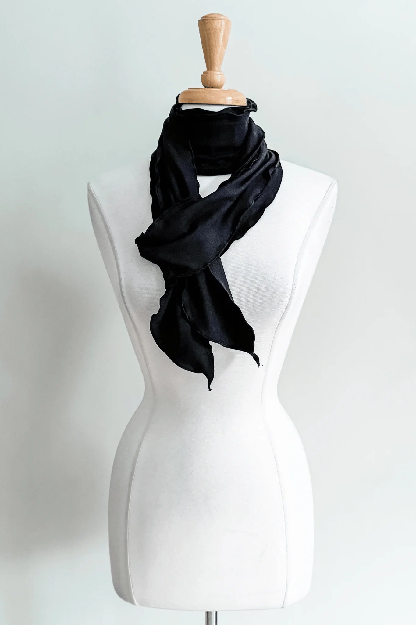 Scalloped Sash in Black Brushed Venezia from Diane Kroe