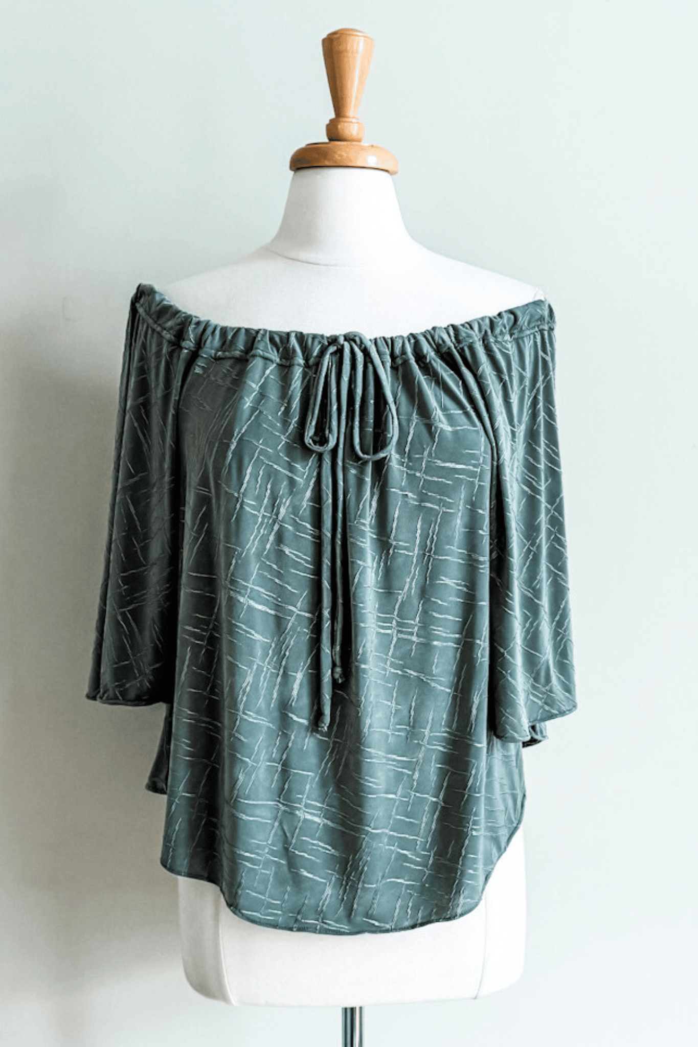 Evermore Top in Sage Jacquard