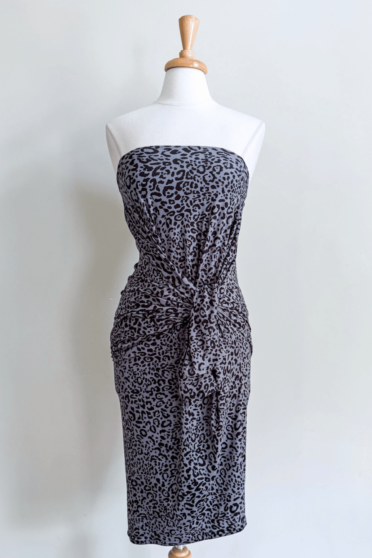 Origami Dress in Luxe Leopard Grey print from Diane Kroe 
