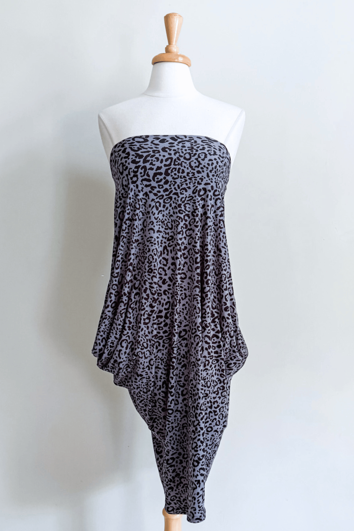 Origami Dress in Luxe Leopard Grey print from Diane Kroe 