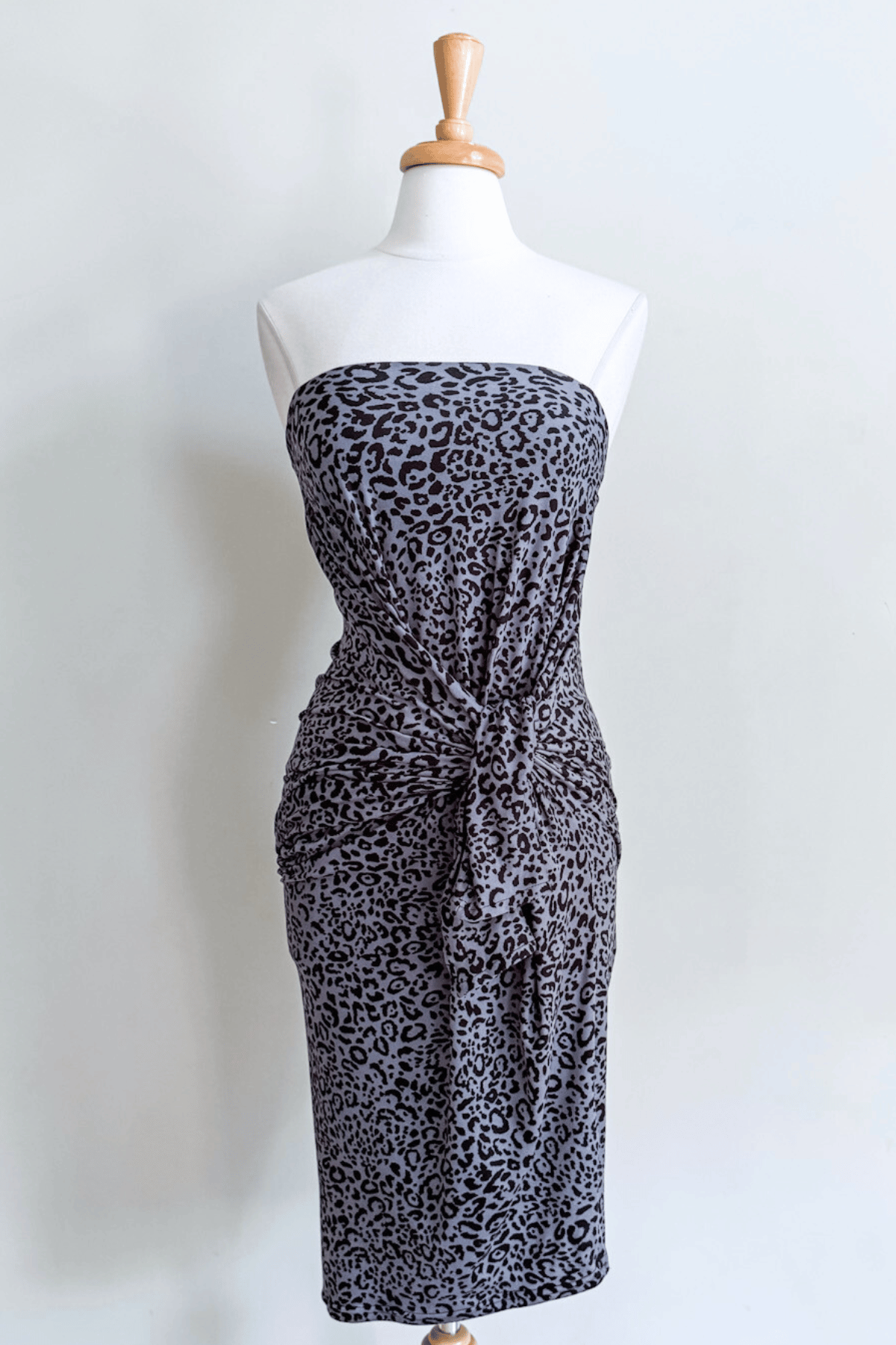 Origami Dress in Luxe Leopard Grey print from Diane Kroe 