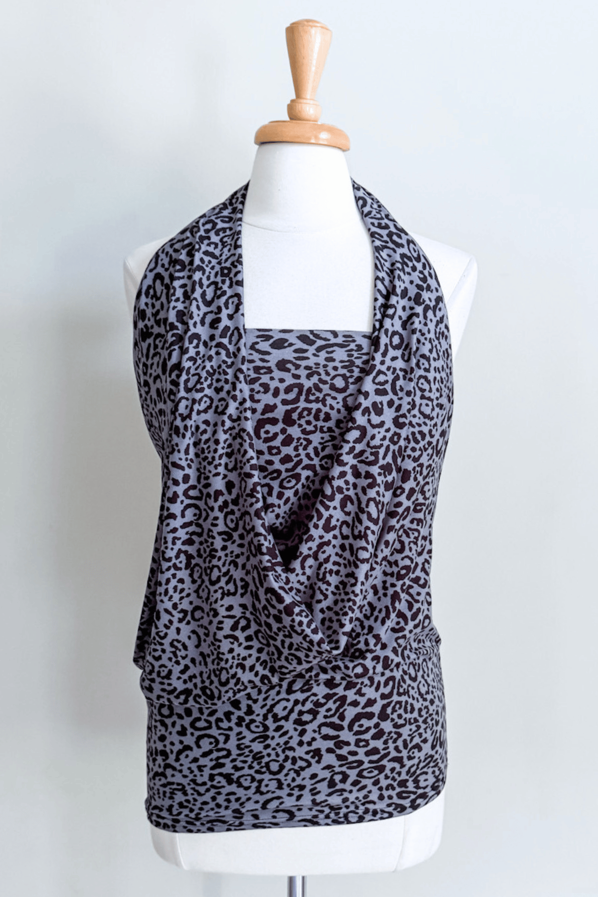 Origami Dress in Luxe Leopard Grey print from Diane Kroe 