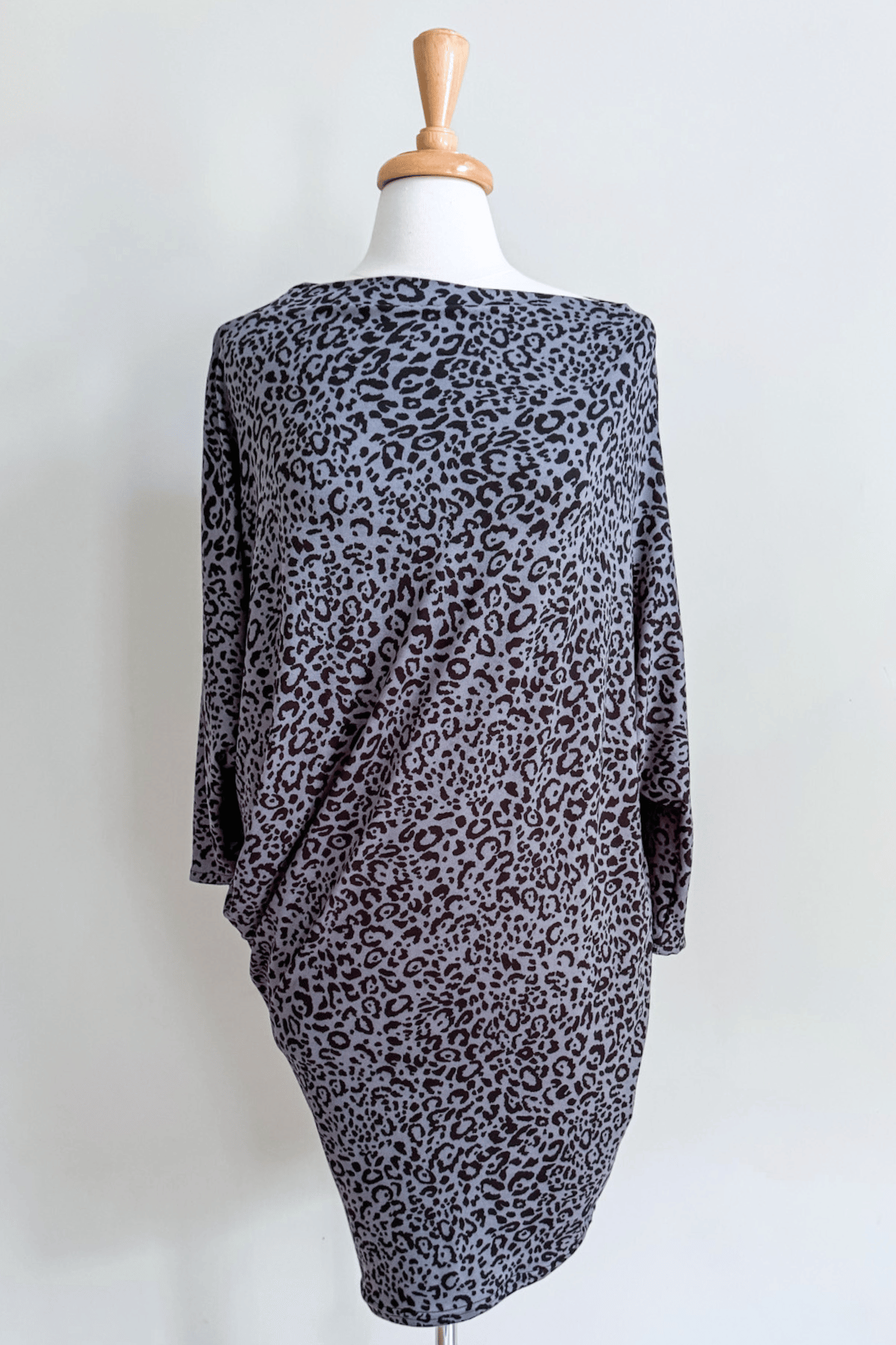 Origami Dress in Luxe Leopard Grey print from Diane Kroe 