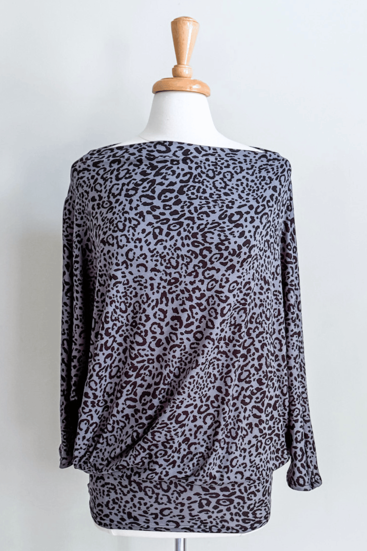 Origami Dress in Luxe Leopard Grey print from Diane Kroe 