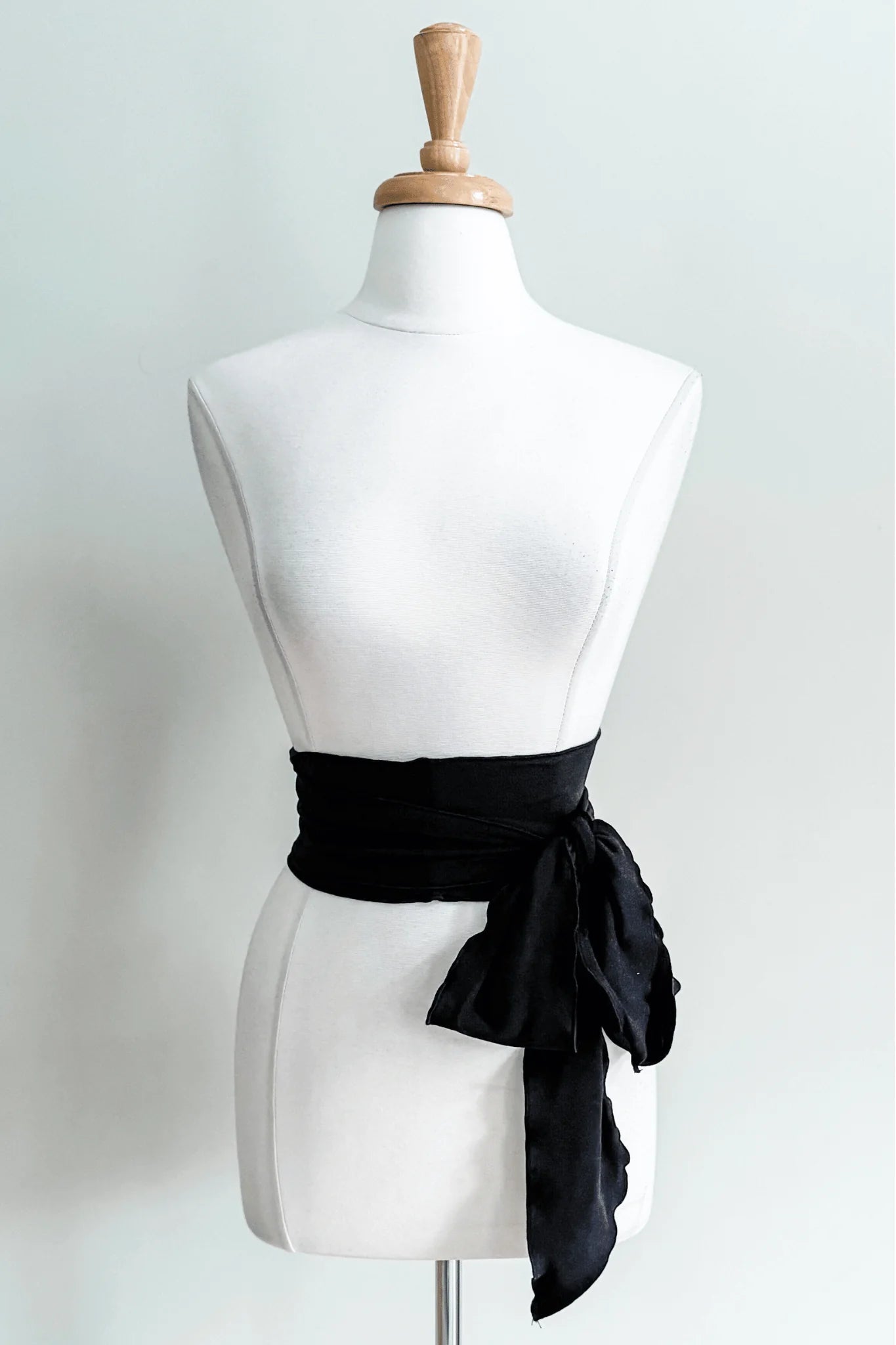 Scalloped Sash in Black Brushed Venezia from Diane Kroe