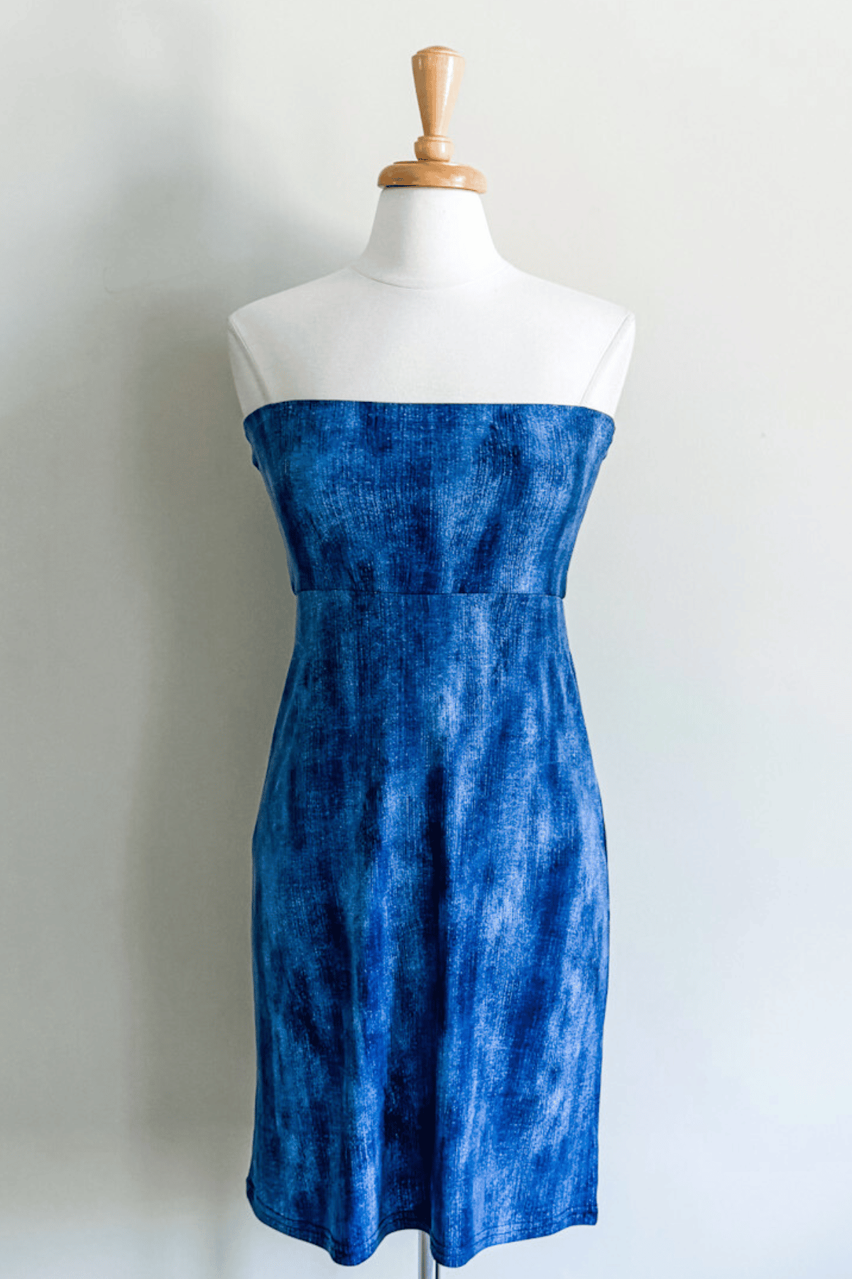 Slip Skirt in Indigo Distressed print