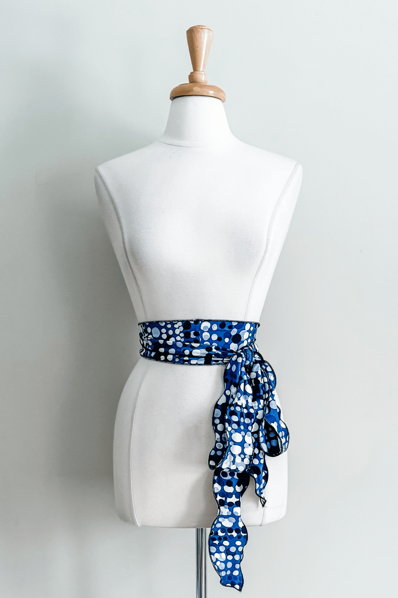 Diane Kroe Skinny Sash in Blue Bubble