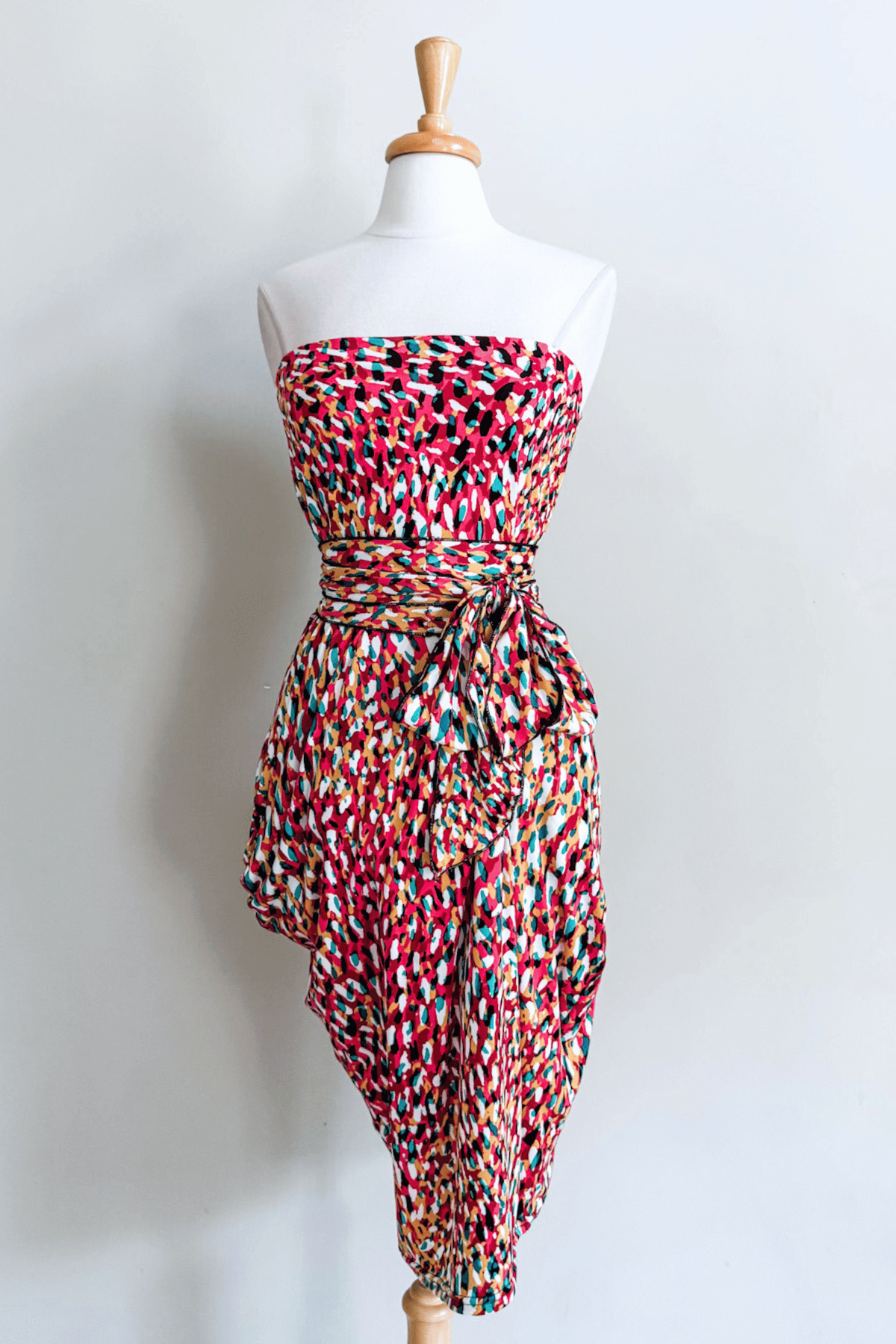 Origami Dress in Kaleidoscope Fuchsia  print from Diane Kroe 