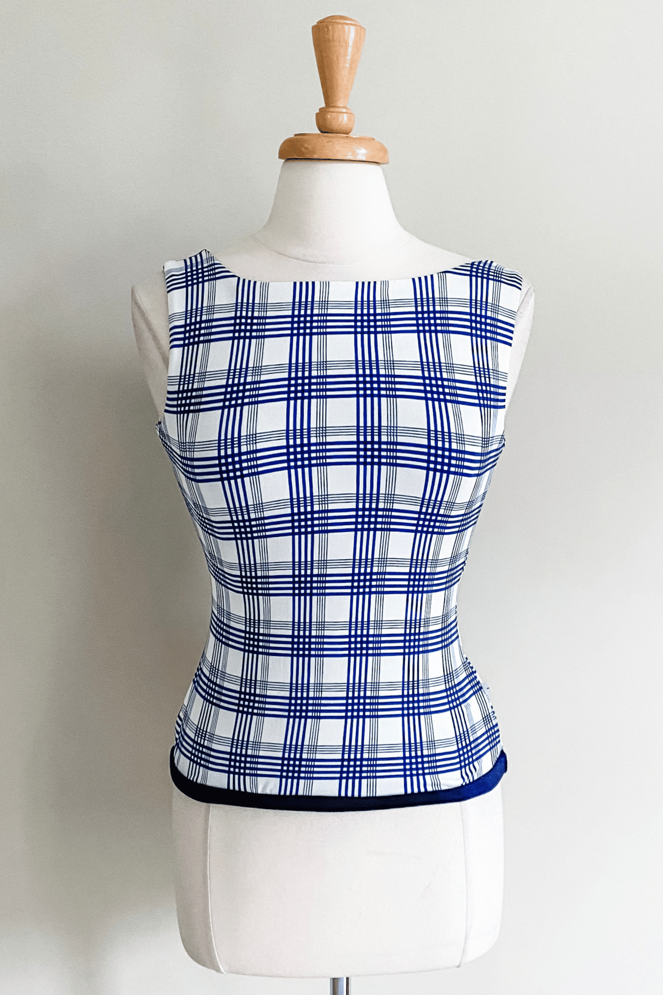 Reversible Bralette in Navy White Plaid Fall 2023 Collection from Diane Kroe