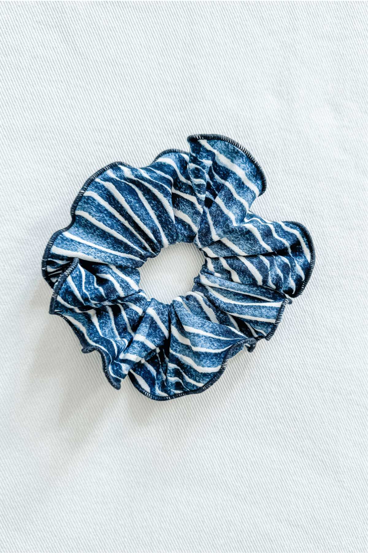 Scrunchies in Blue Ikat Print