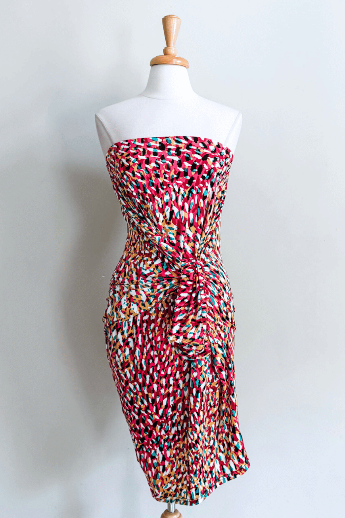 Origami Dress in Kaleidoscope Fuchsia  print from Diane Kroe 