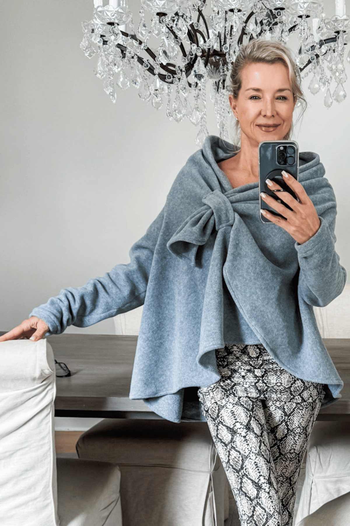 Glacier Fleece Wrap in Grey color from Diane Kroe