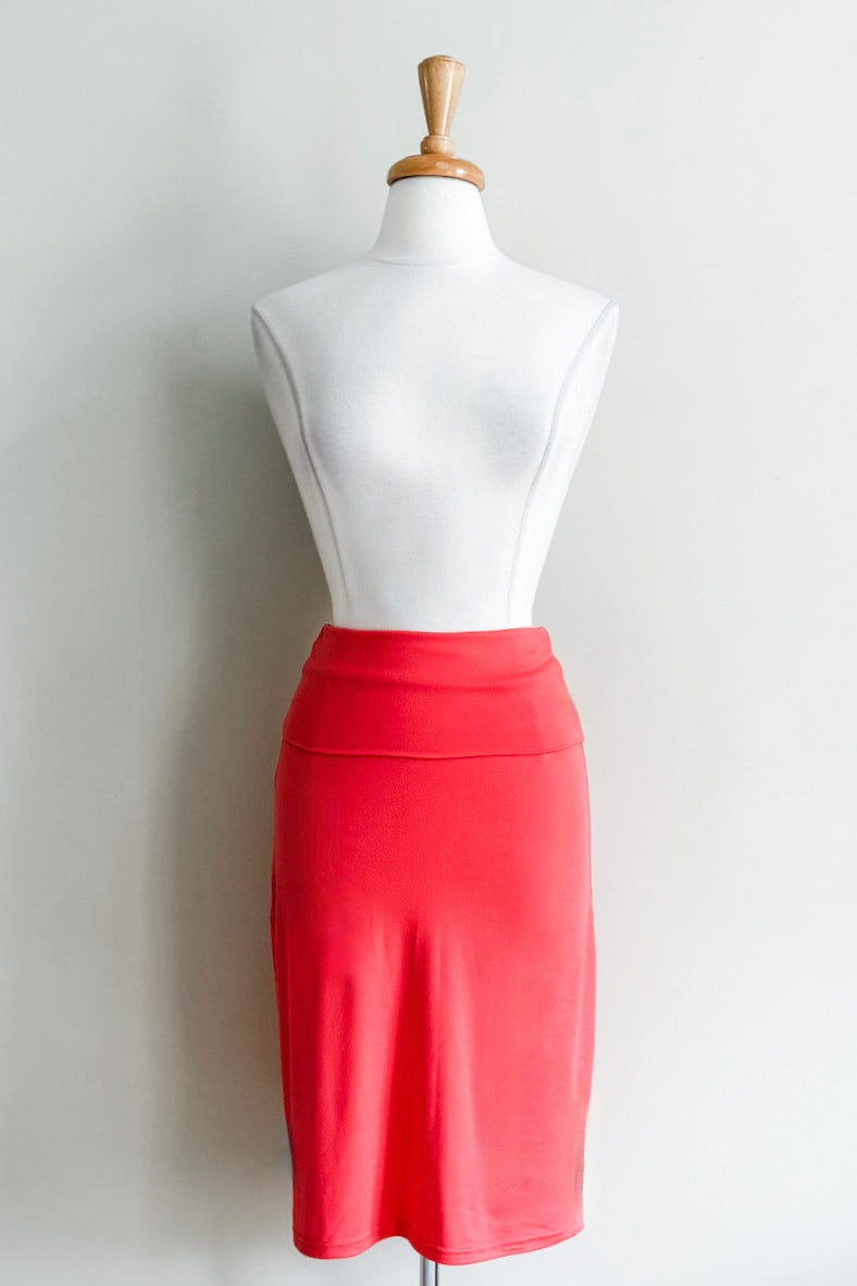 Slip Skirt in Coral colour