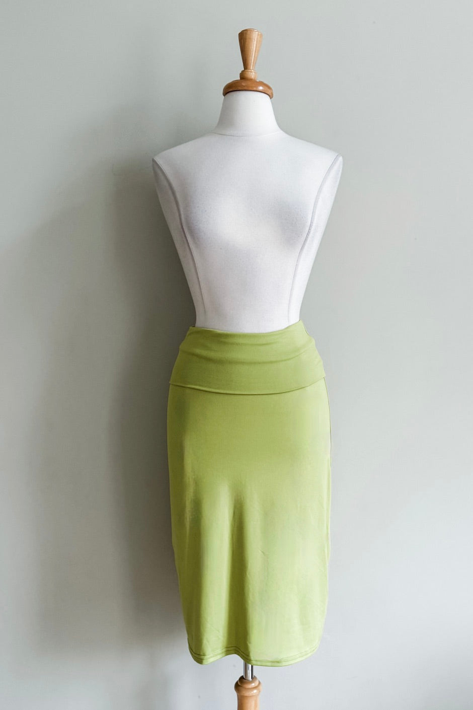 Slip Skirt in Chartreuse colour