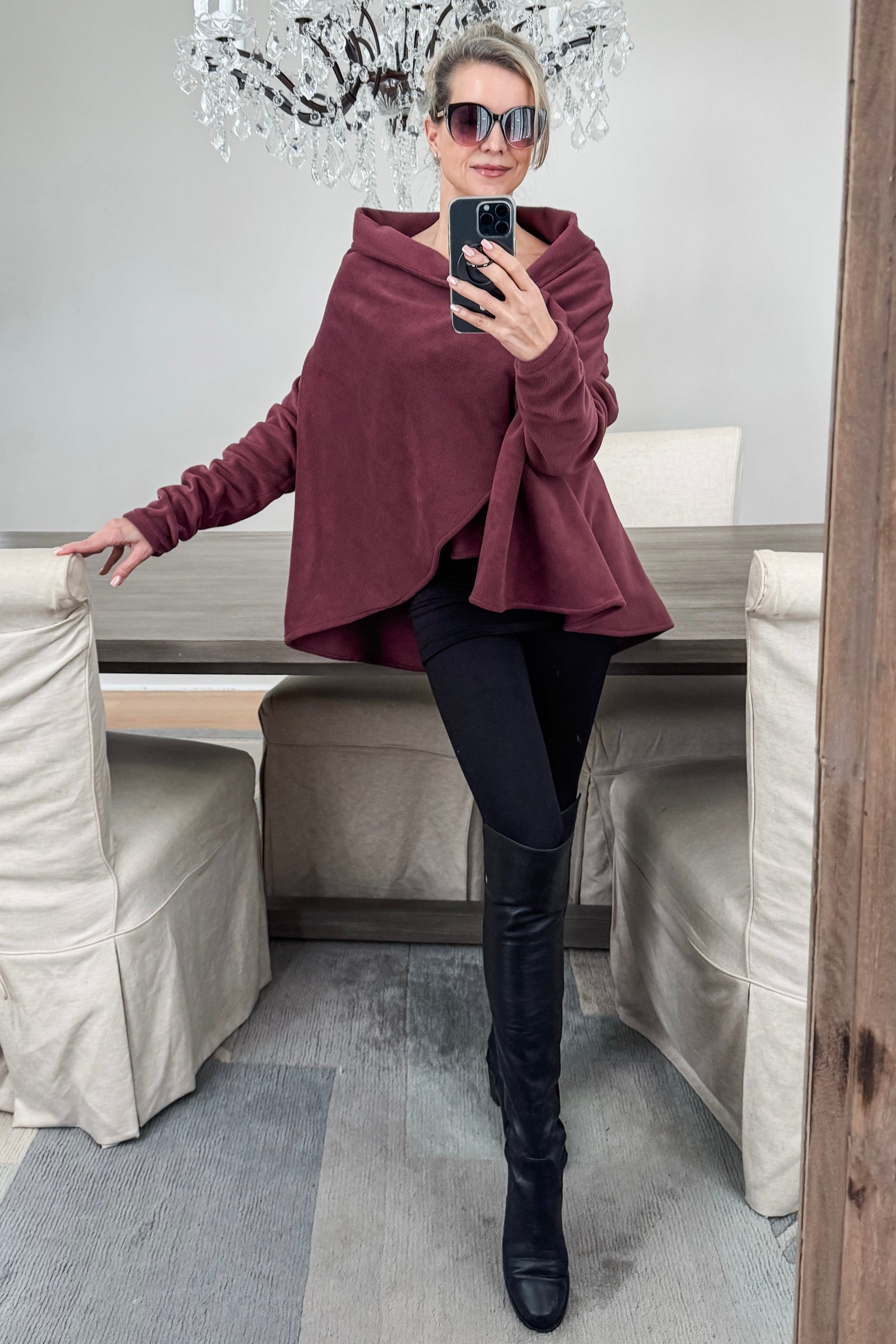 Glacier Fleece Wrap in Plum color from Diane Kroe