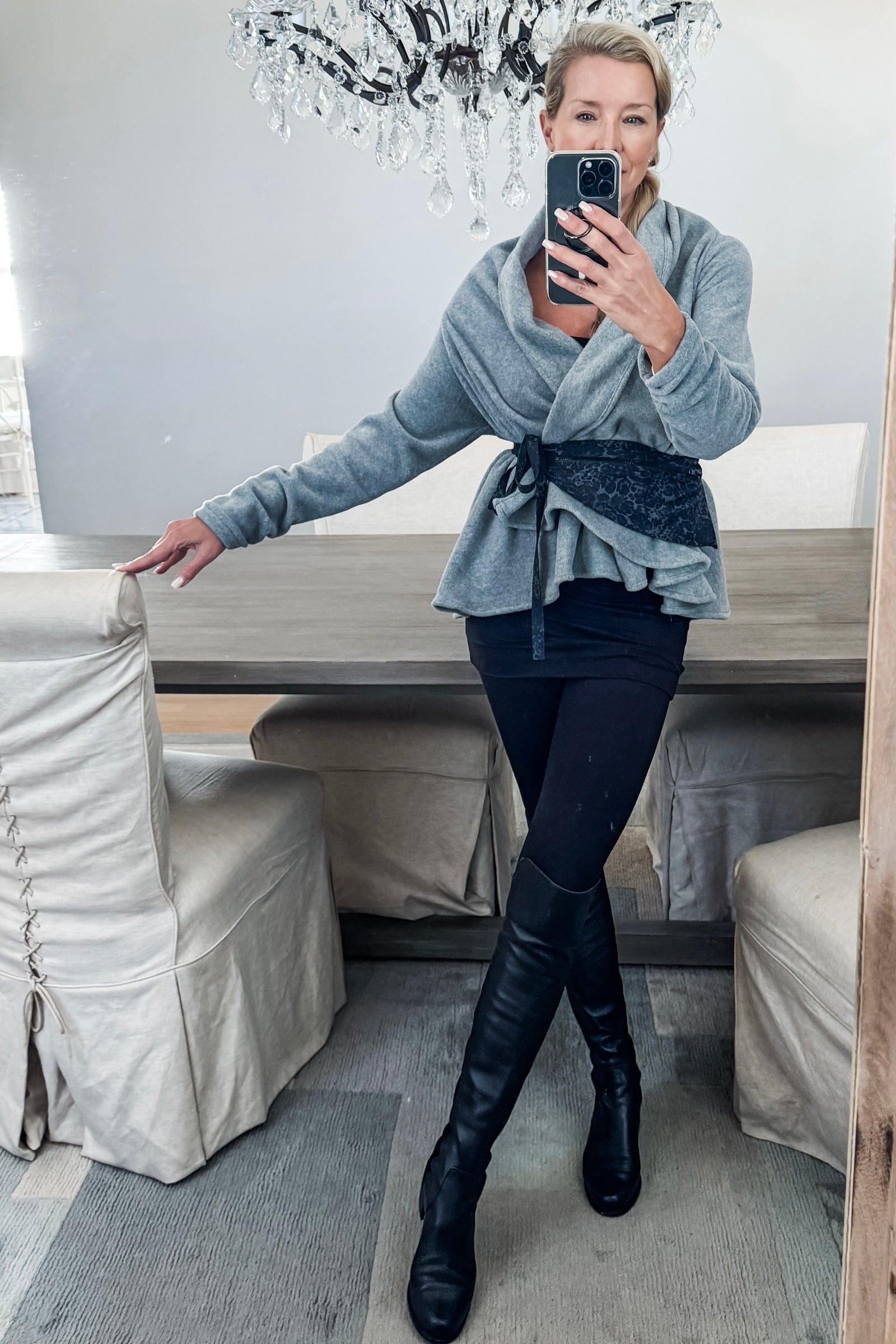 Glacier Fleece Wrap in Grey color from Diane Kroe