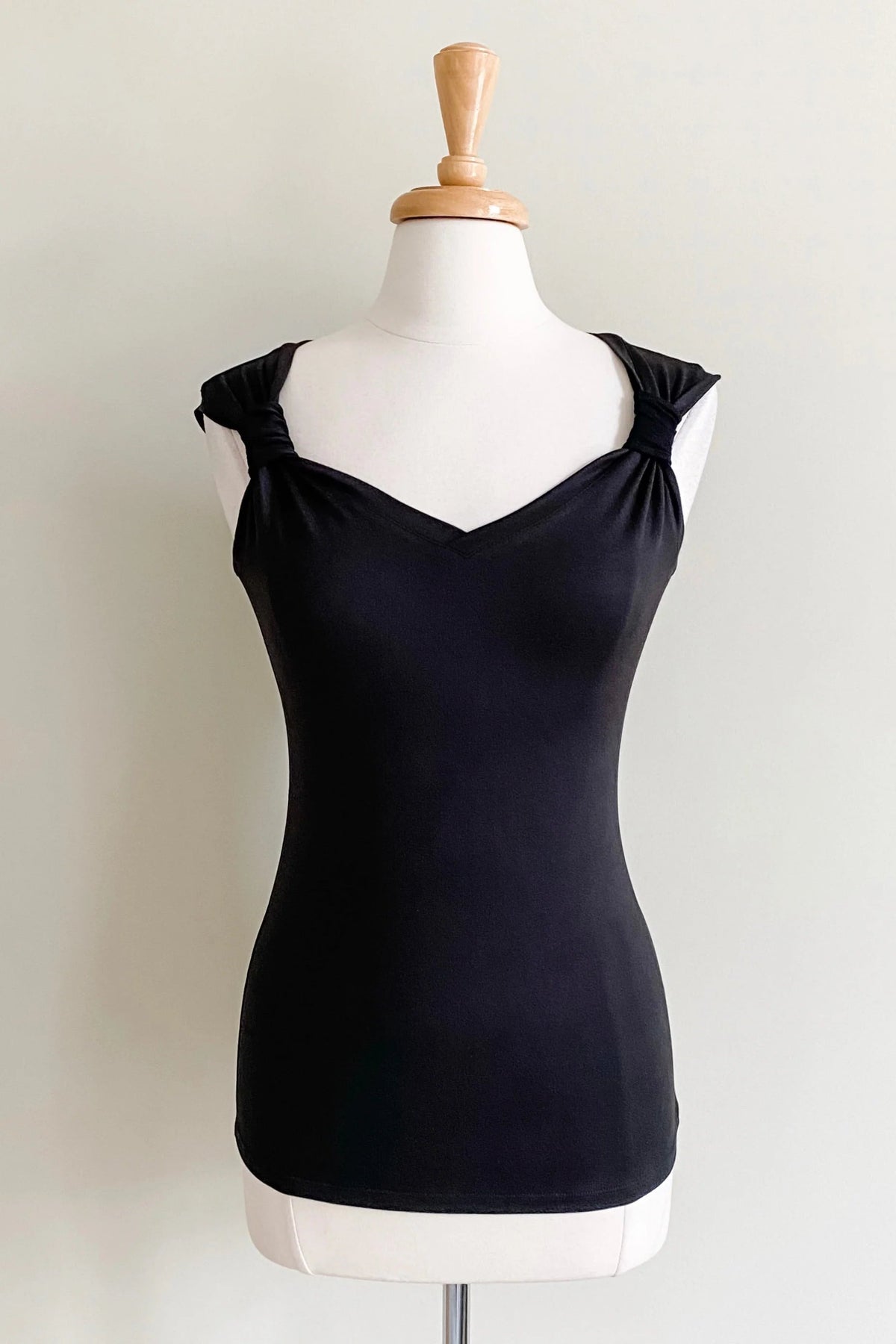 Black Convertible Cami in Brushed Venezia Fabric from Diane Kroe