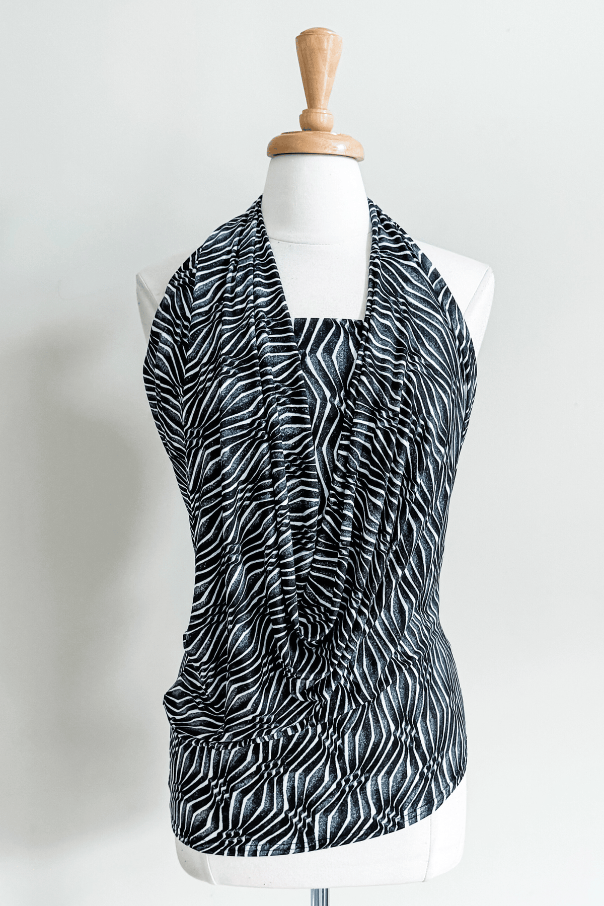 Diane Kroe Origami Dress in Charcoal Ikat