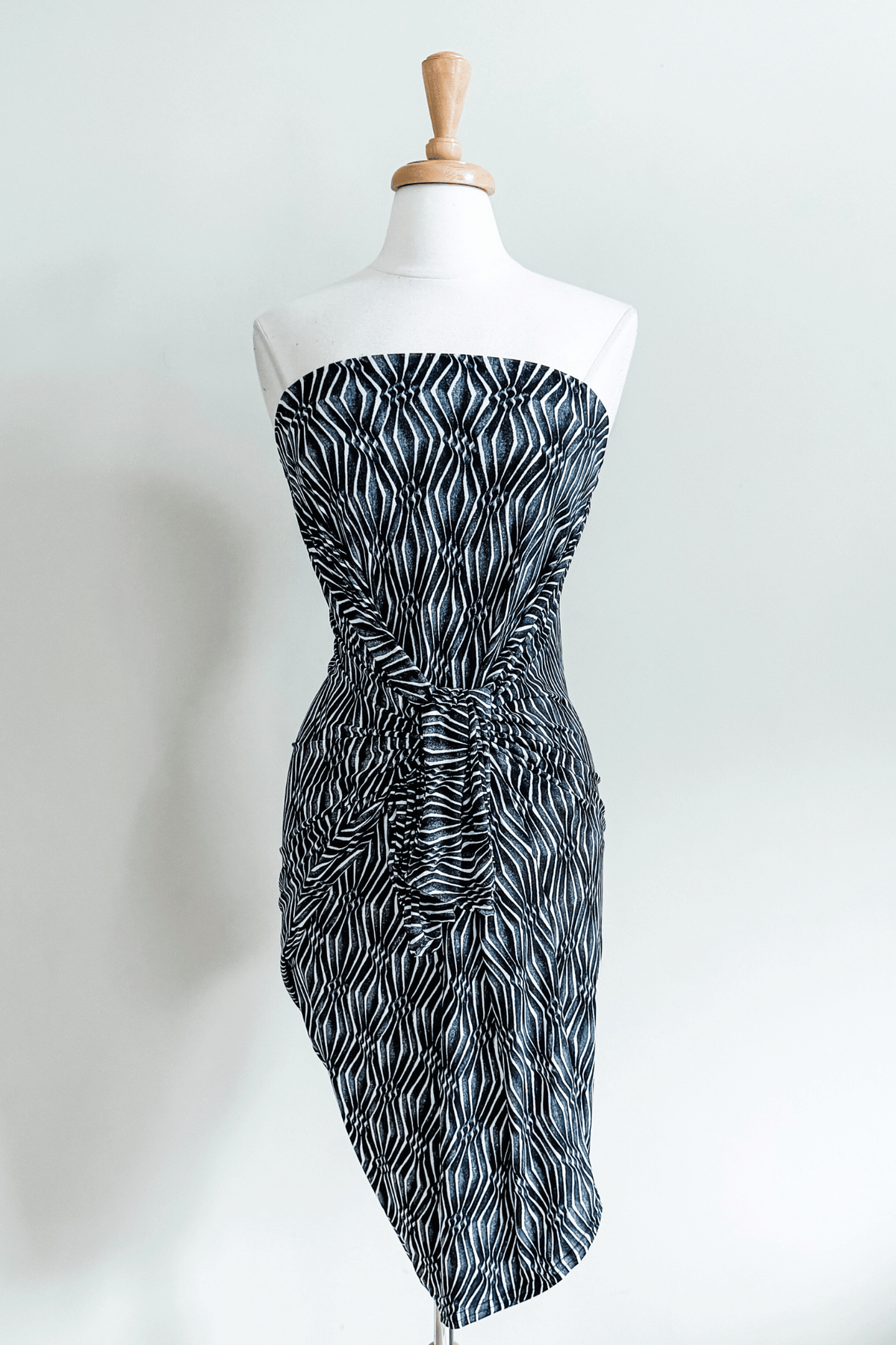 Diane Kroe Origami Dress in Charcoal Ikat