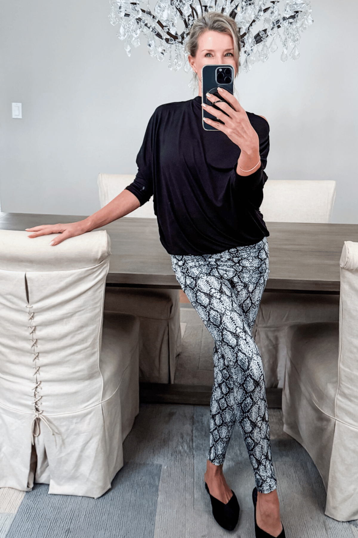 Travel Tights in Cool Snakeskin Print from Diane Kroe