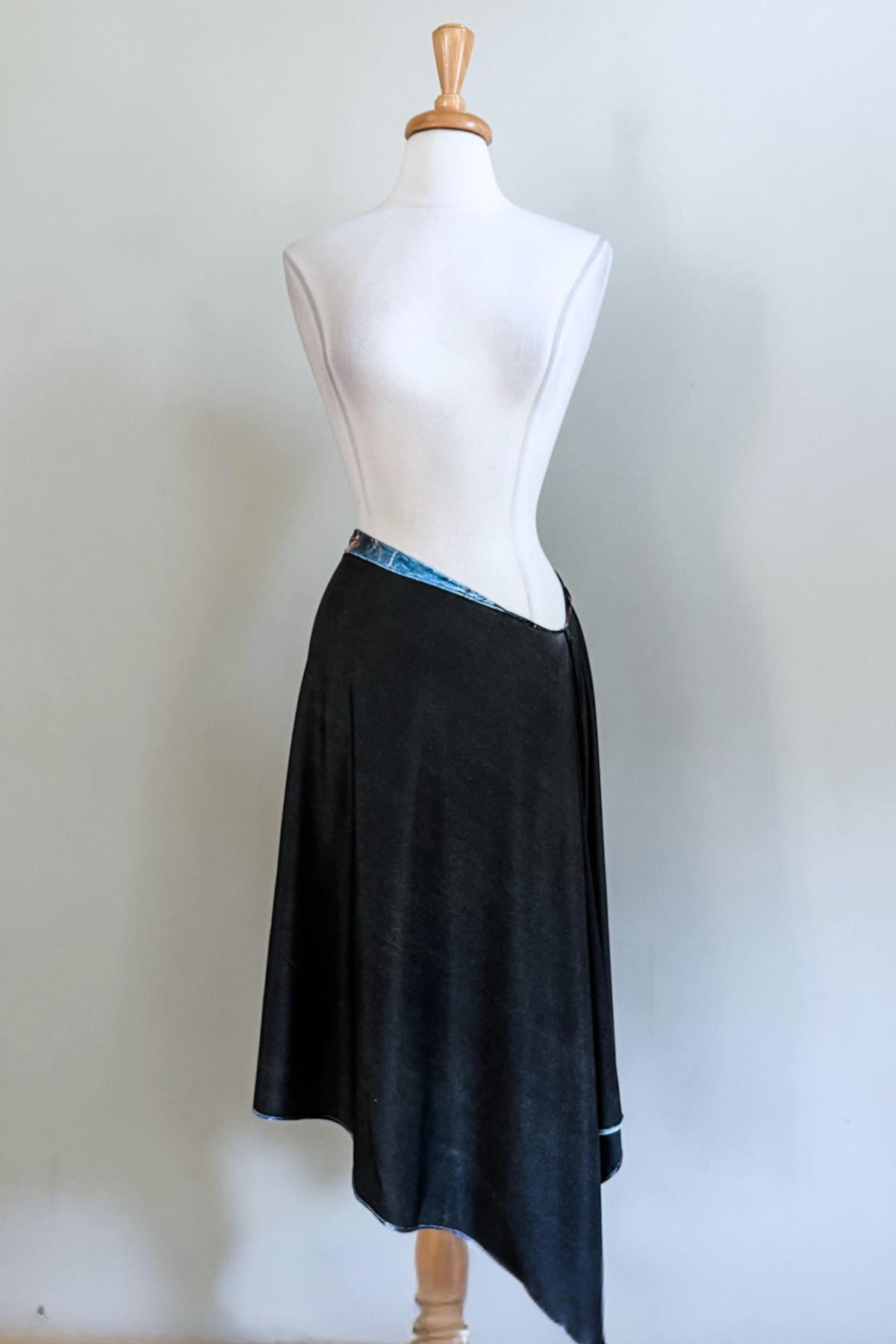 Reversible Endless by Diane Kroe worn as a stylish skirt in reversed black