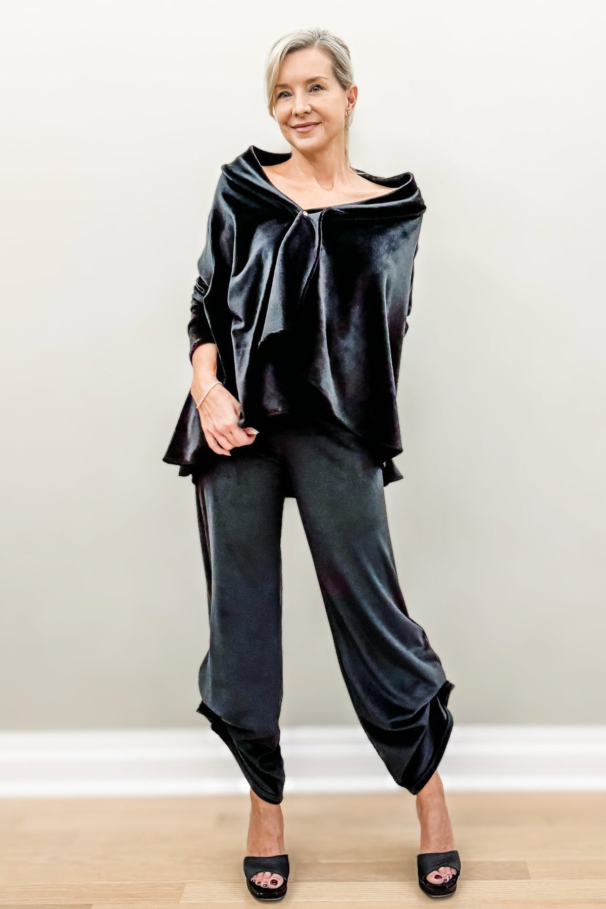 Black Velvet Minkey Wrap by Diane Kroe — a soft, luxurious, and versatile wrap for effortless style anywhere