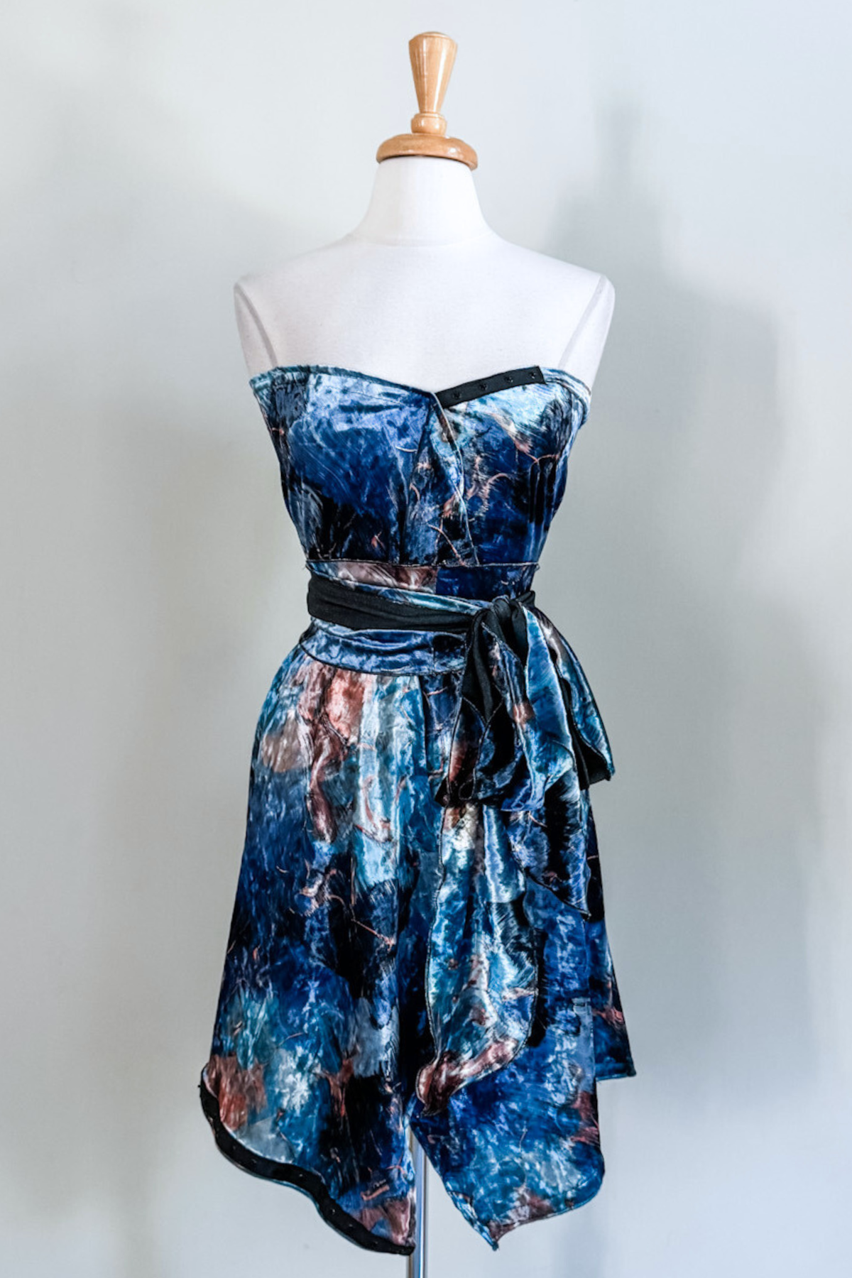 Blue Marble Velvet Carry-on Cozy travel dress from Diane Kroe