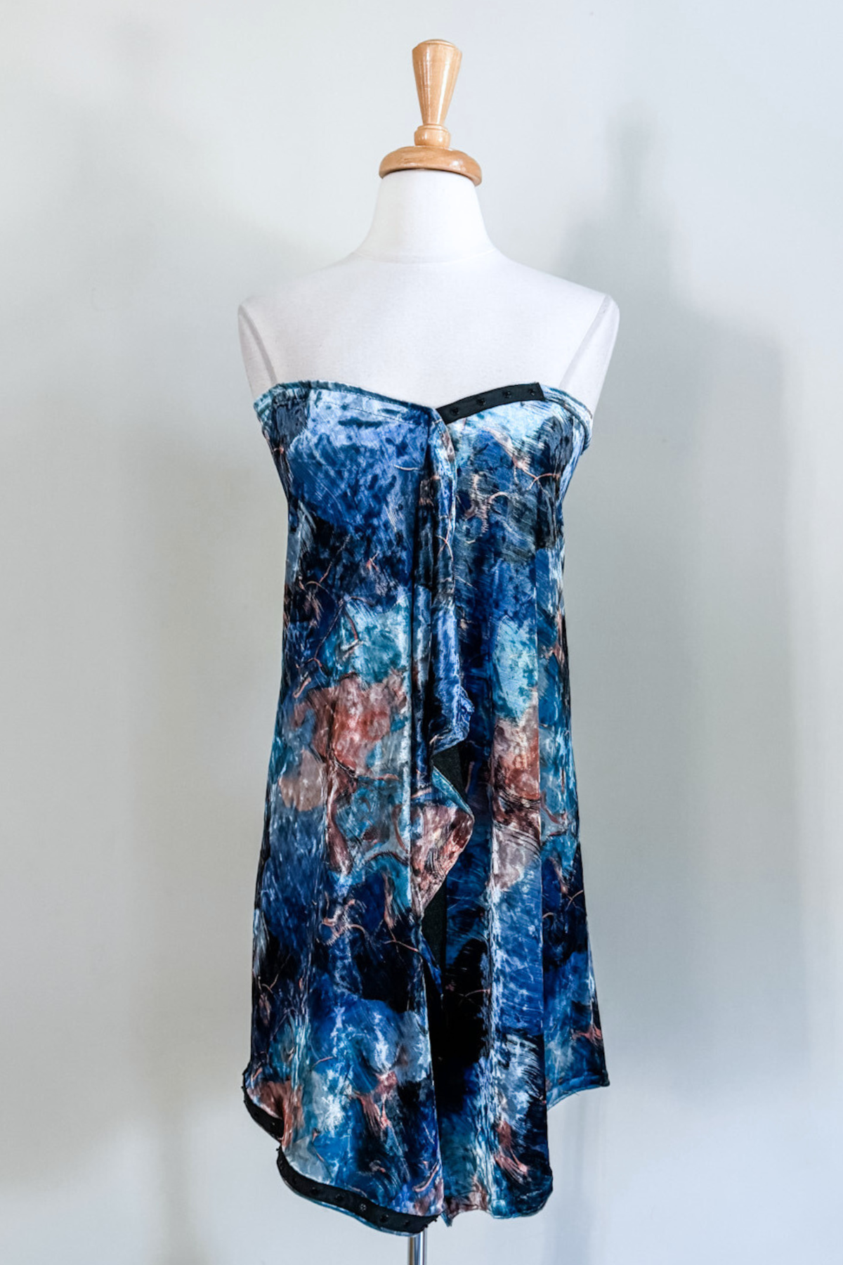 Blue Marble Velvet Carry-on Cozy travel dress from Diane Kroe