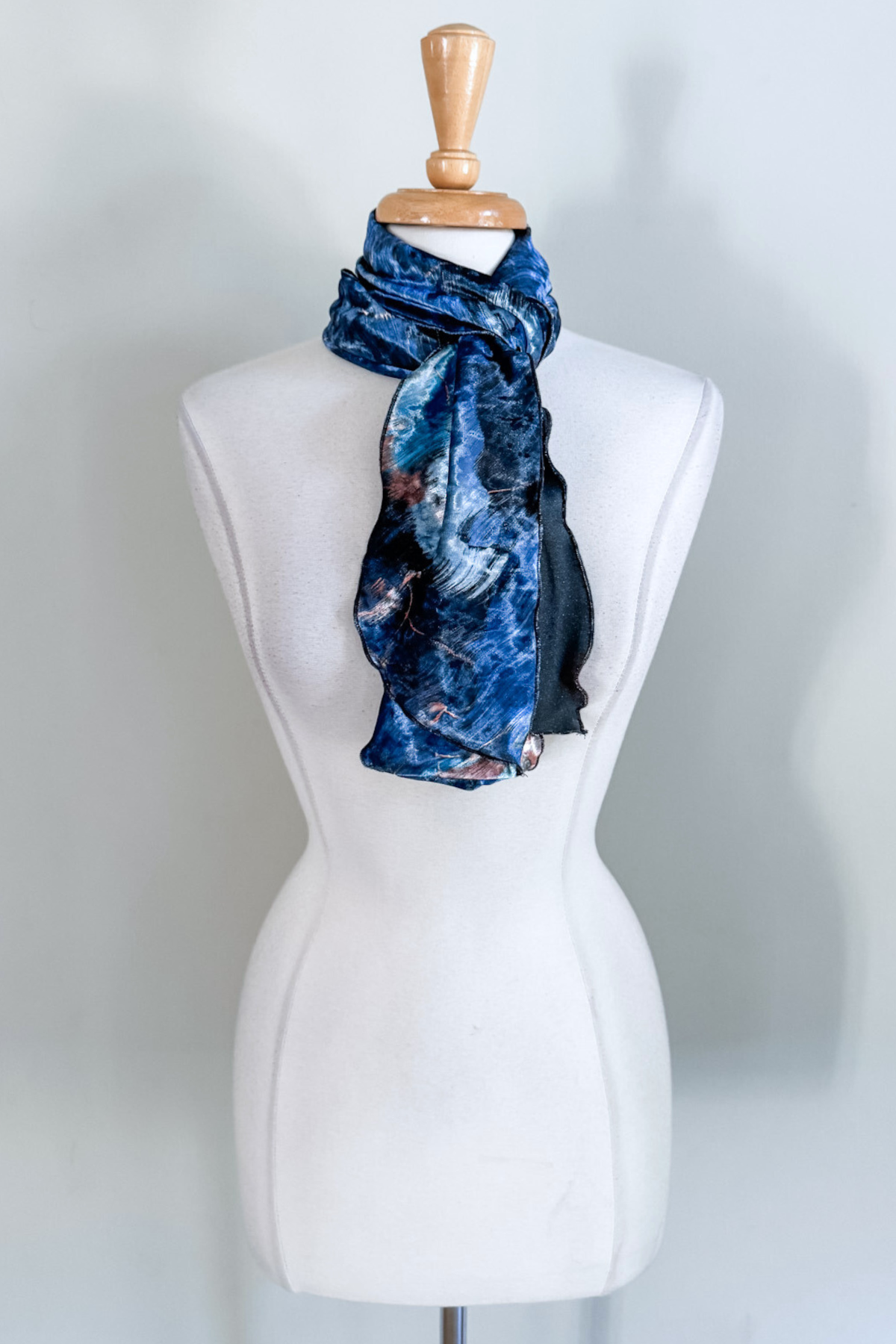 Blue marble-patterned sash from Diane Kroe
