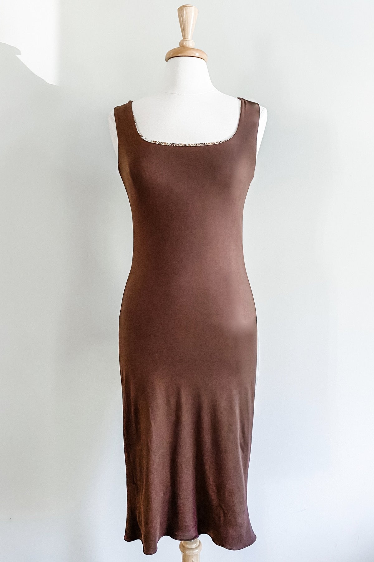 Reversible Sheath Dress | Brown Snake