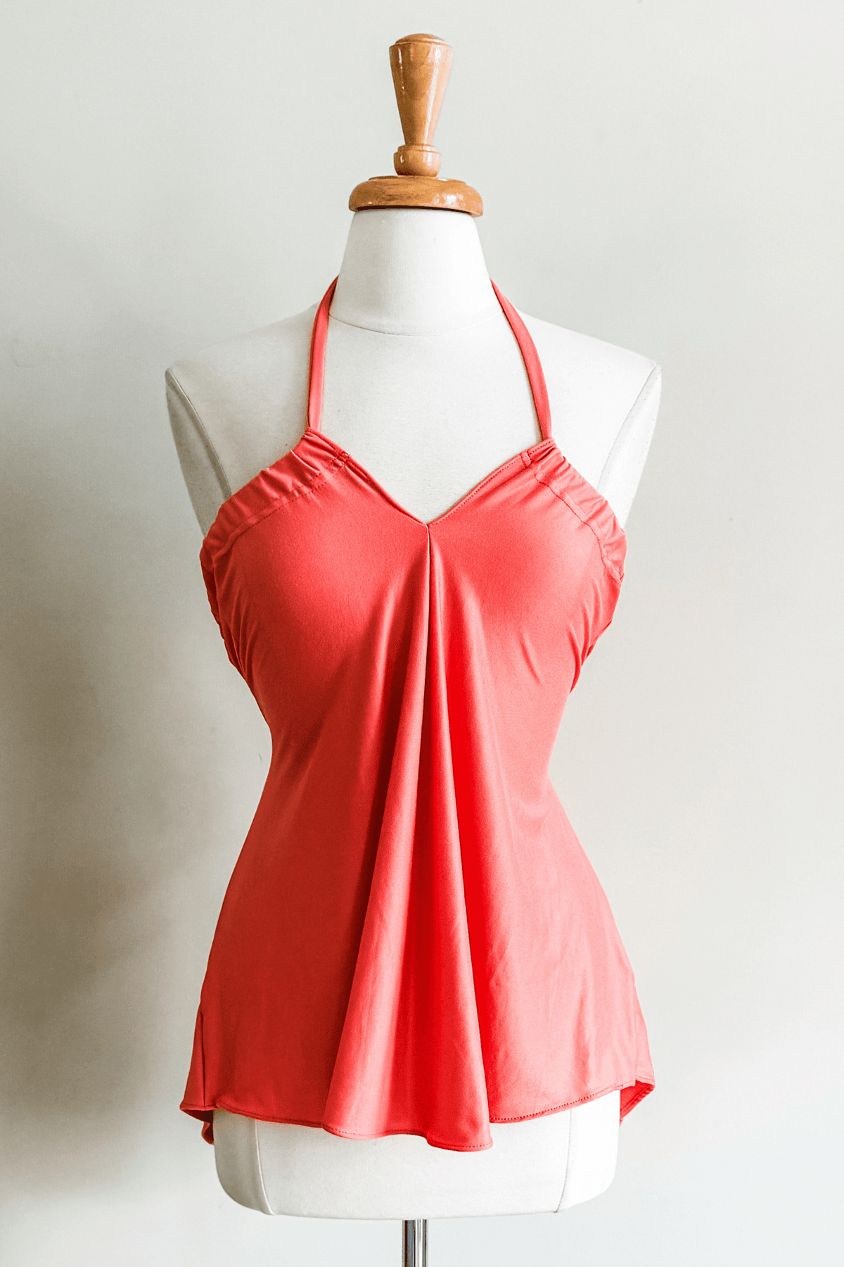 Coral Evermore Top in Brushed Venezia by Diane Kroe styled as halter top
