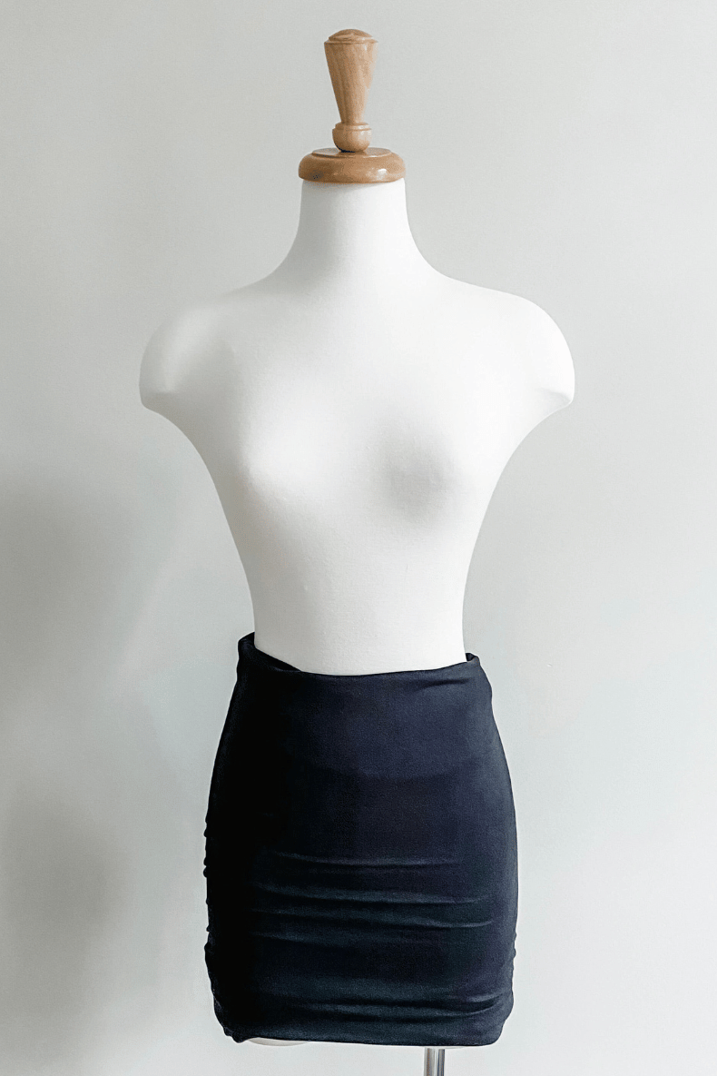 Diane Kroe Black Skort styled as a romper in skirt in Brazil Knit