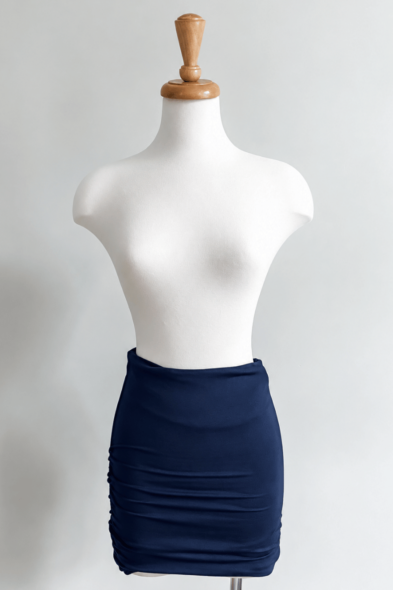 Diane Kroe Navy Skort styled as a romper in skirt in Brazil Knit