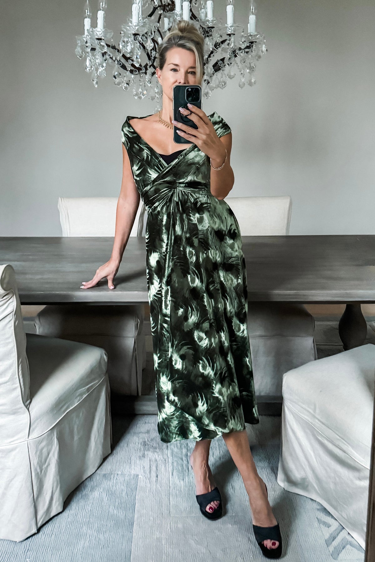 Goddess Dress | Olive Velveteen