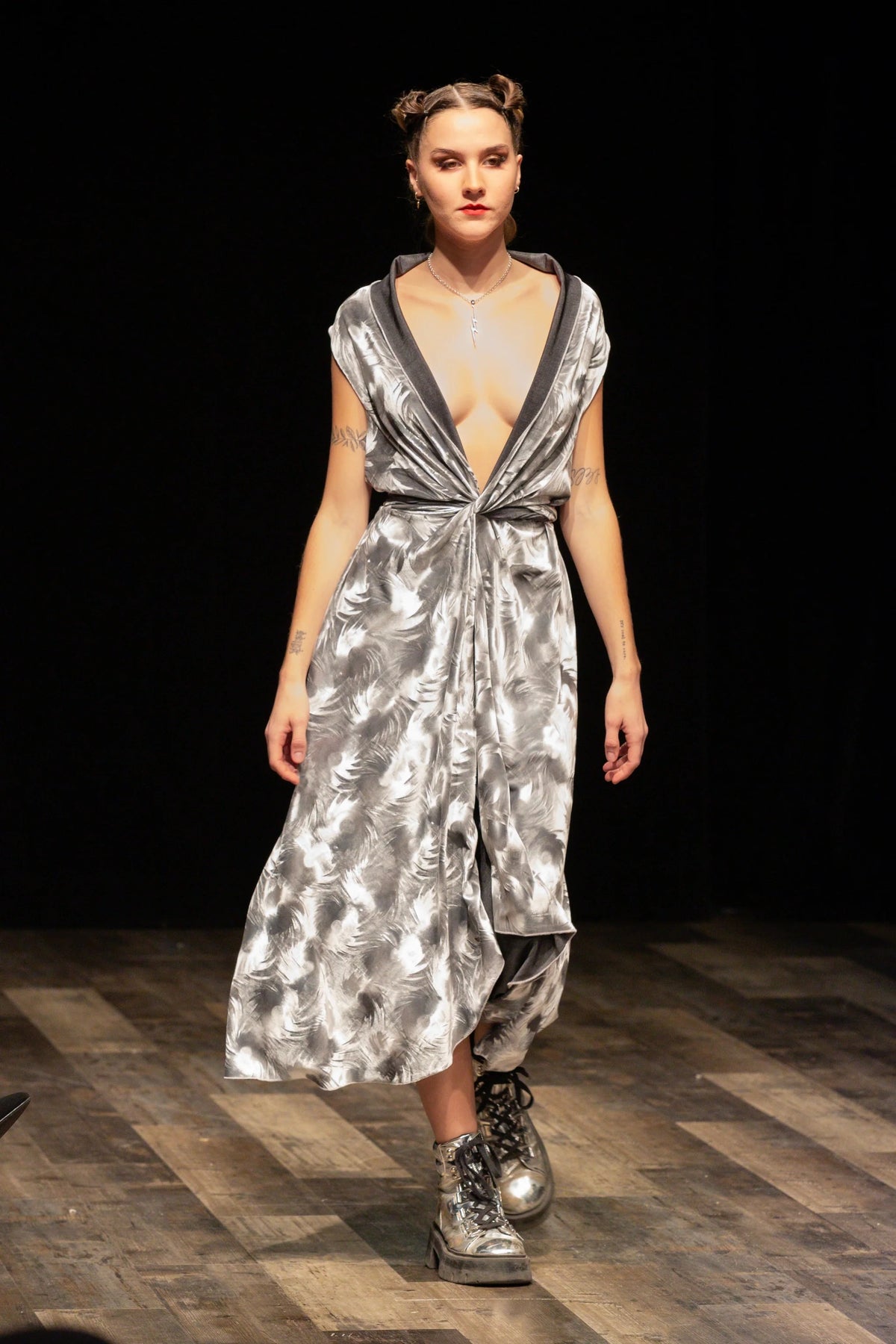Goddess Dress | Silver Velveteen