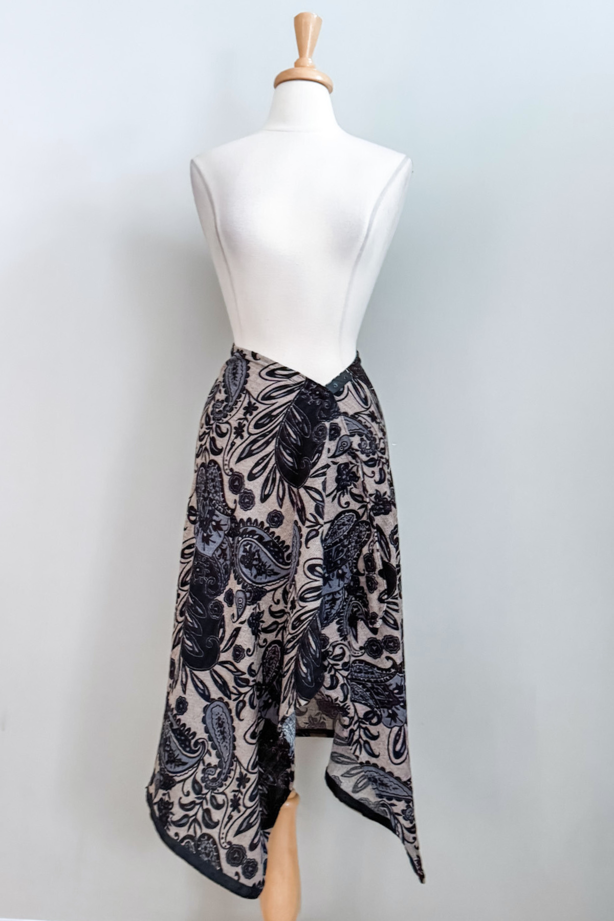 Diane Kroe Carry-on Cozy in blue Spain print styled as skirt.