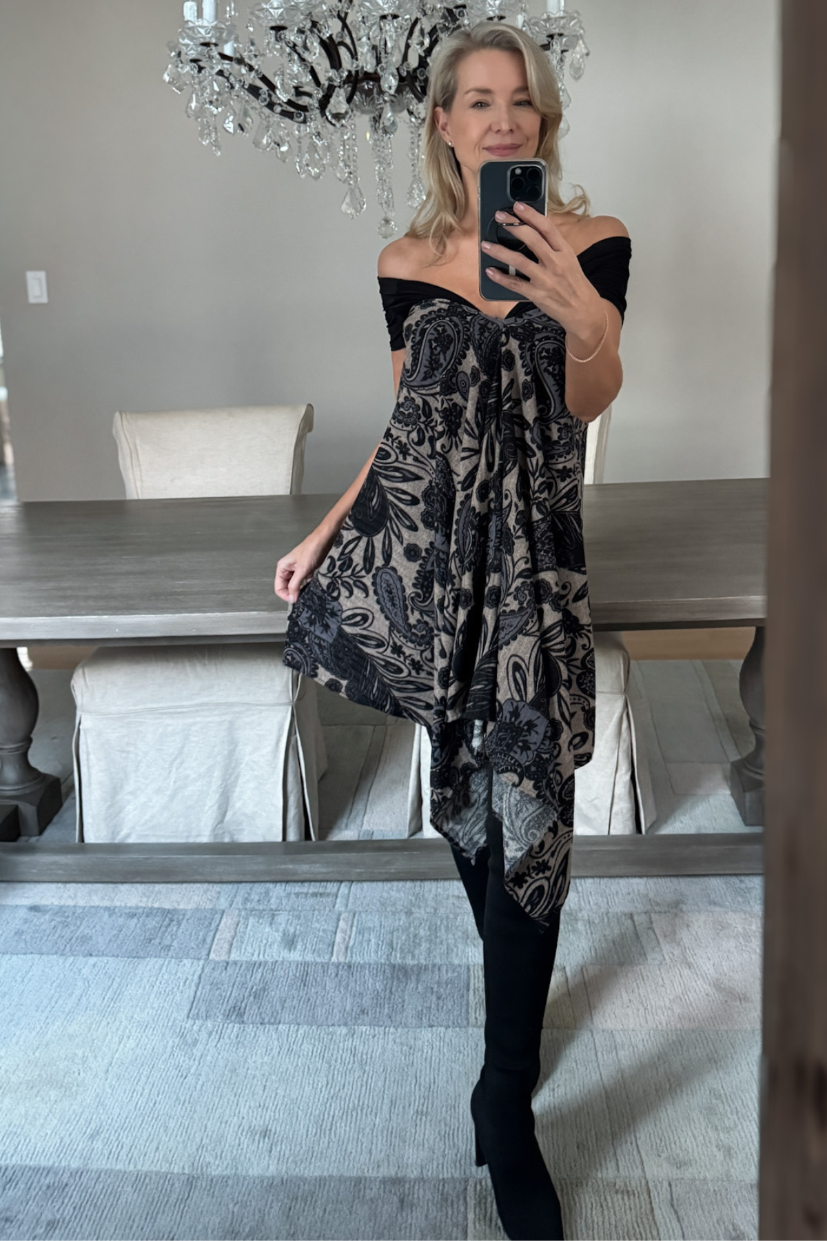 Diane Kroe Endless dress in blue Spain print.