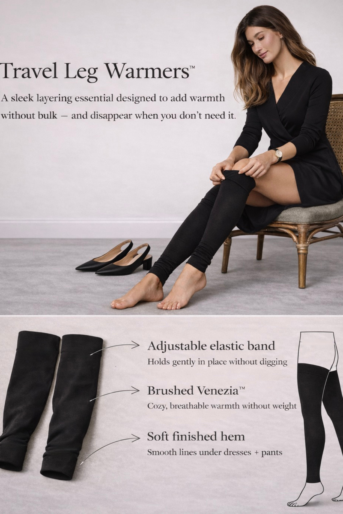 Black Travel Leg Warmer