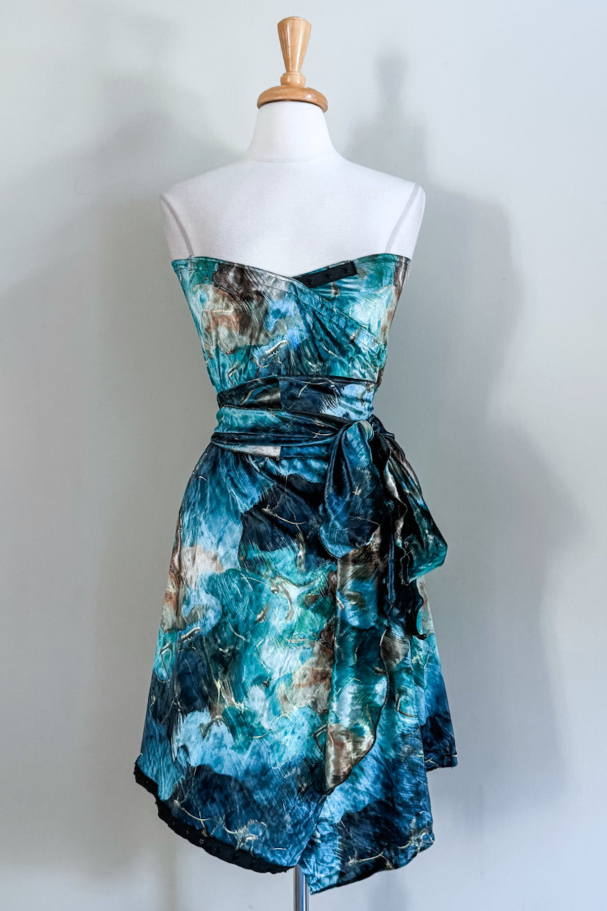 Turquoise Marble Velvet Carry-on Cozy — a soft, versatile velvet travel dress by Diane Kroe